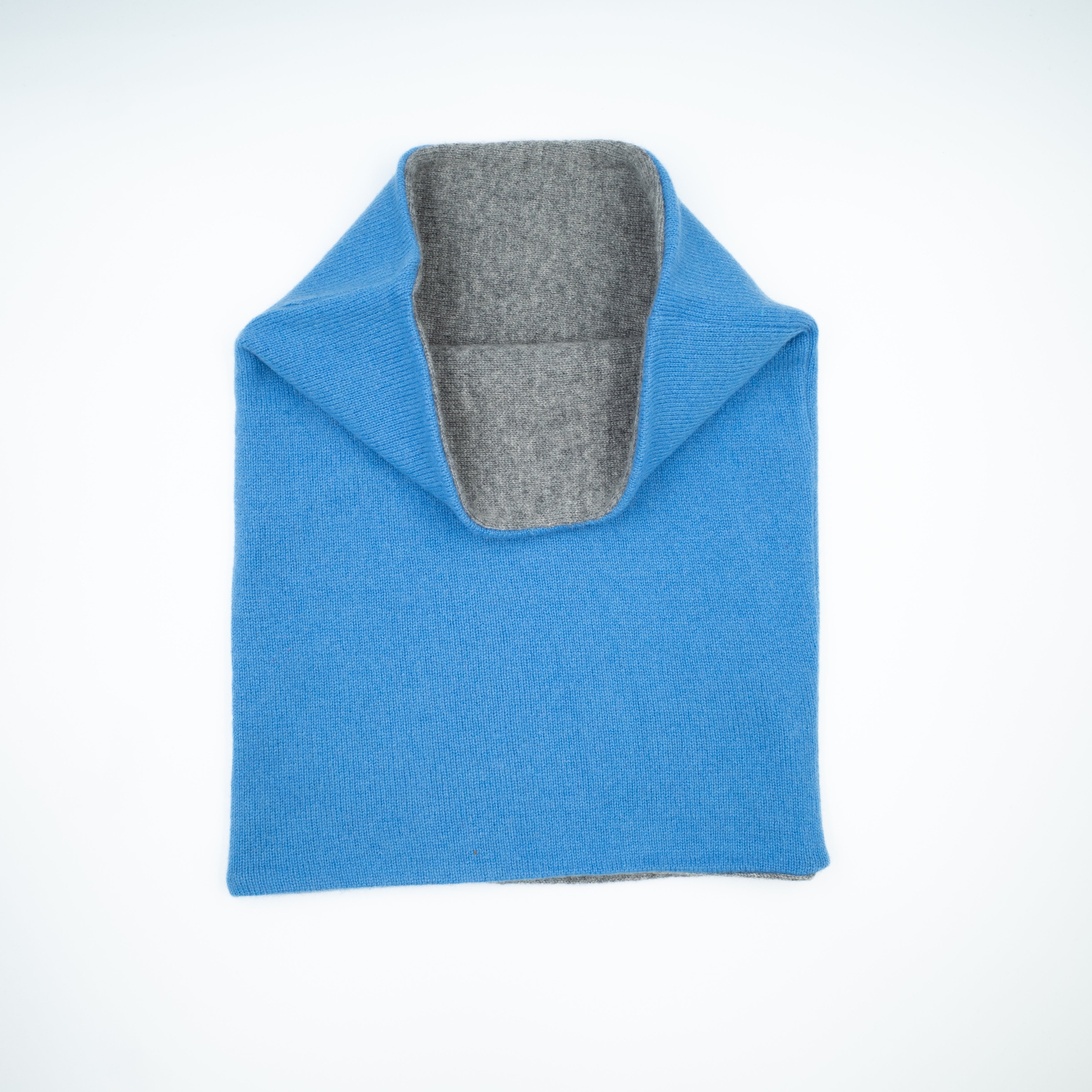 Cornflower Blue and Ash Grey Double Layered Snood