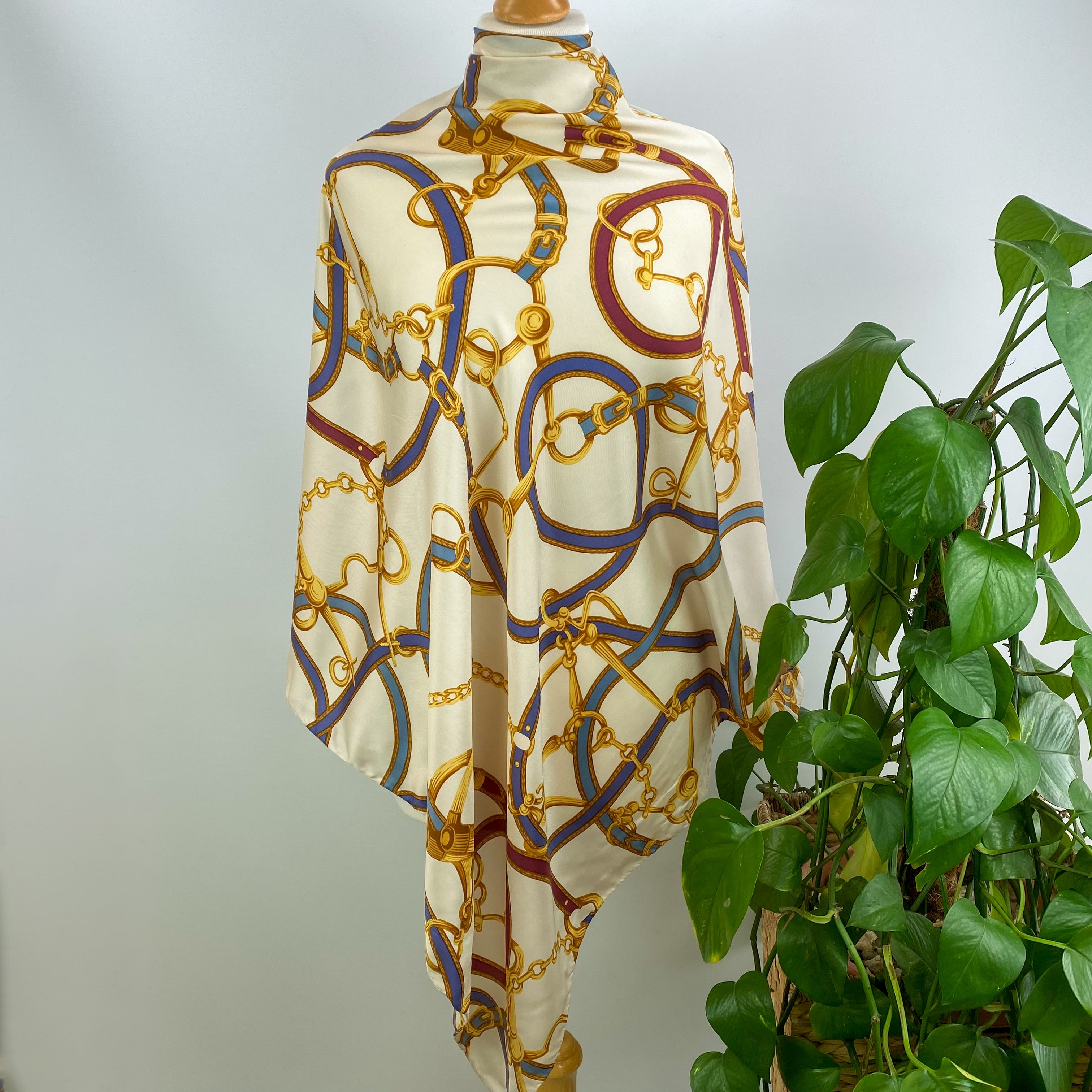 Equestrian Theme Vintage Silk Scarf