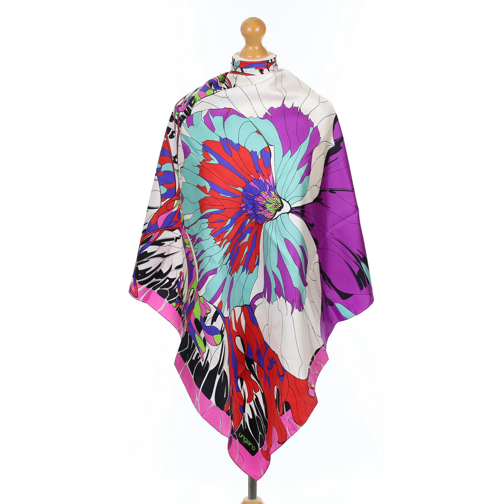 Brand New Ungaro Abstract Floral Silk Scarf