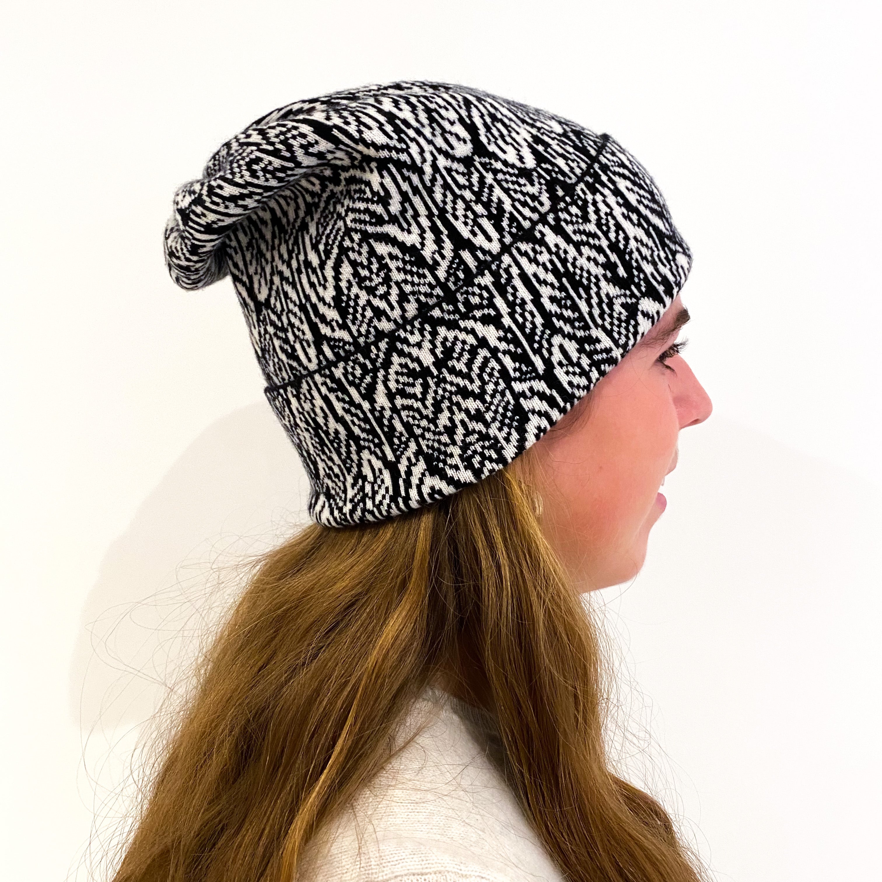 New Scottish Designer Monochrome Beanie Hat One Size