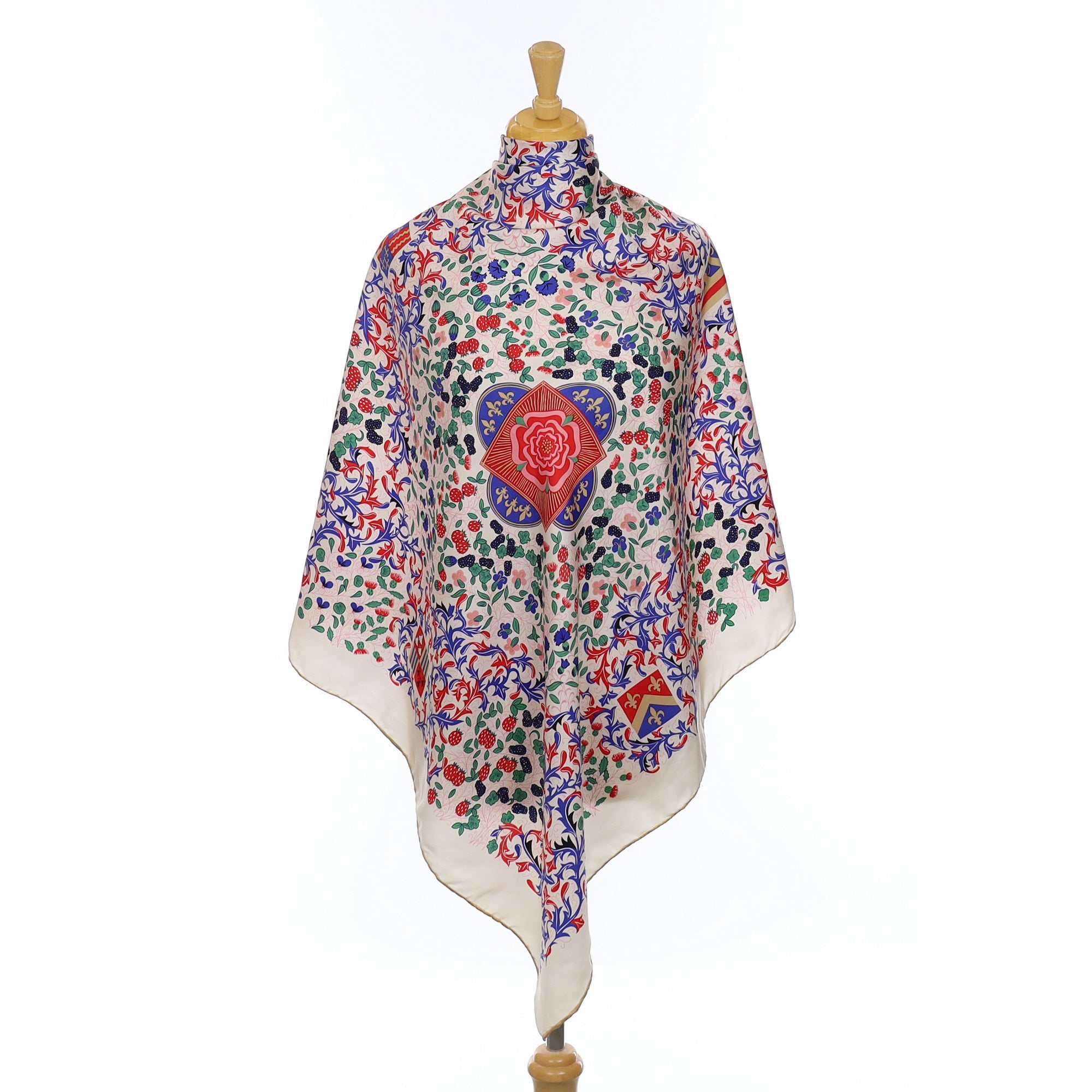 Beckford Cream Floral Silk Scarf
