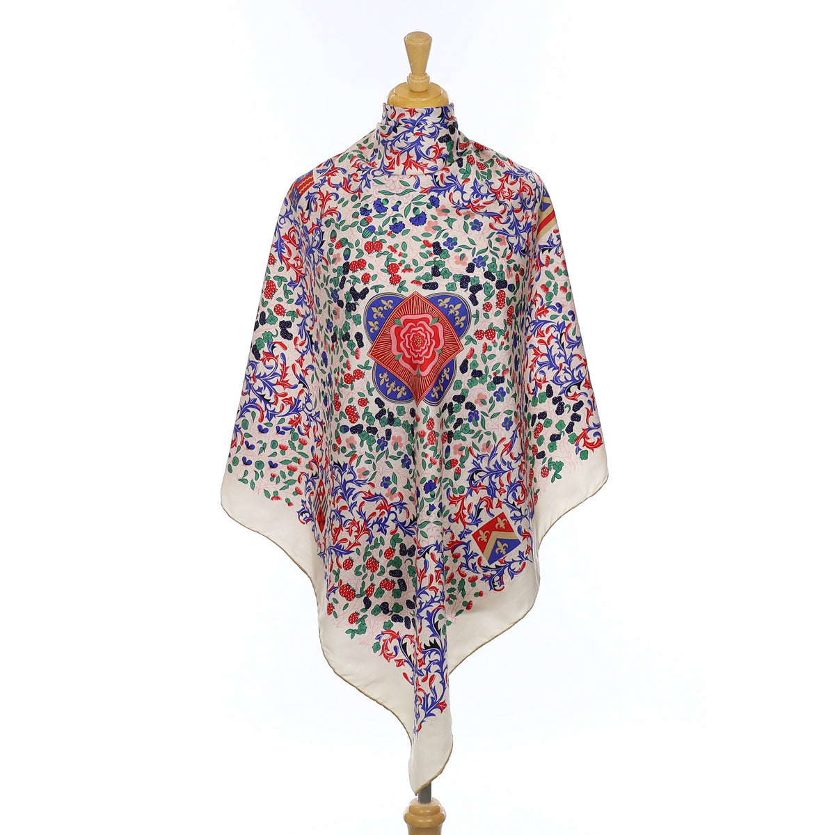 Beckford Cream Floral Silk Scarf