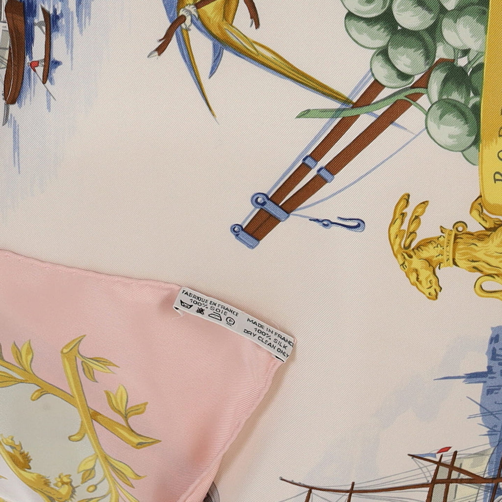 Rare Hermès Bordeaux Porte Oceane Silk Scarf
