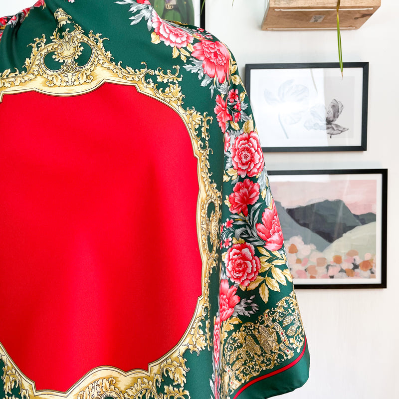Gucci Floral Pattern Designer Silk Scarf