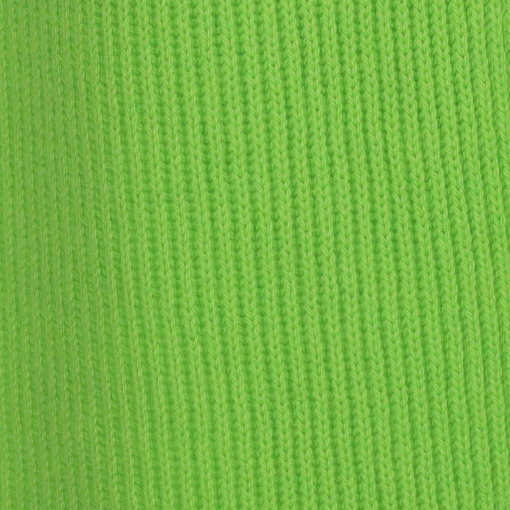 Brand New Scottish Neon Green Rib Cashmere Scarf