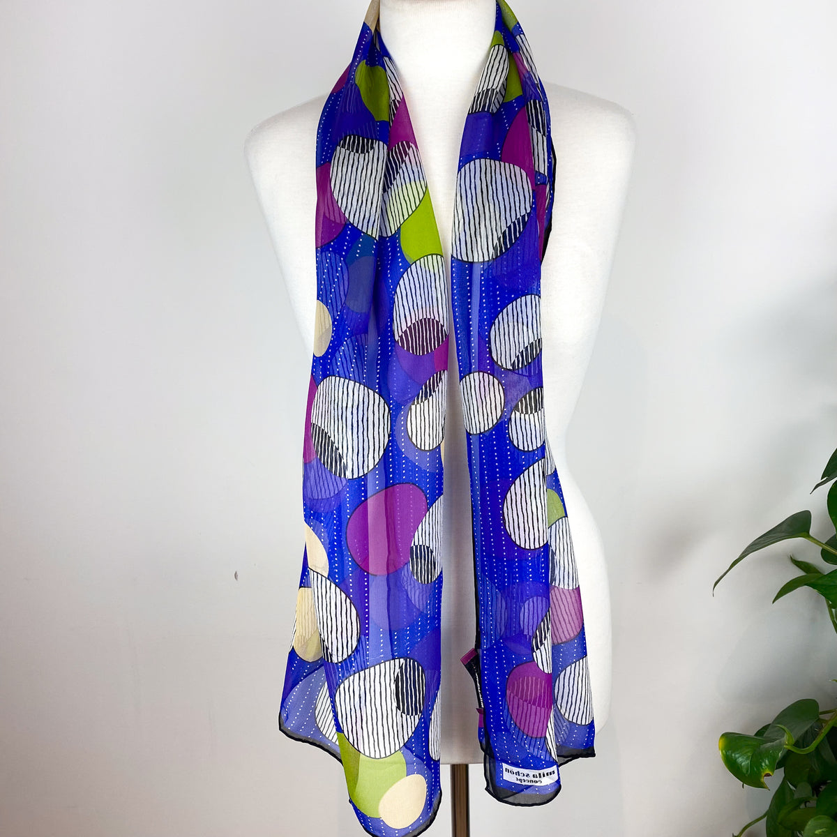 Mila Schon Long Crêpe Silk Scarf