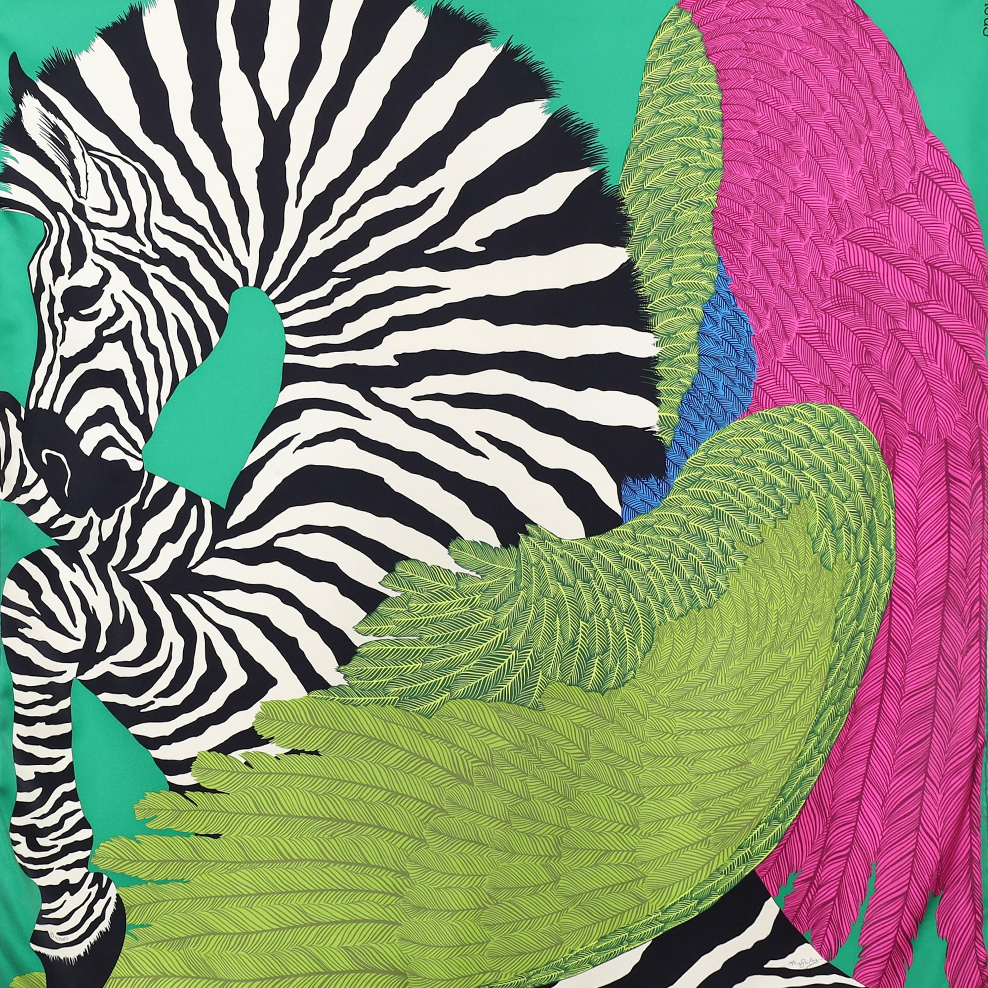 Hermès Zebra Pegasus Silk Scarf Quite Rare