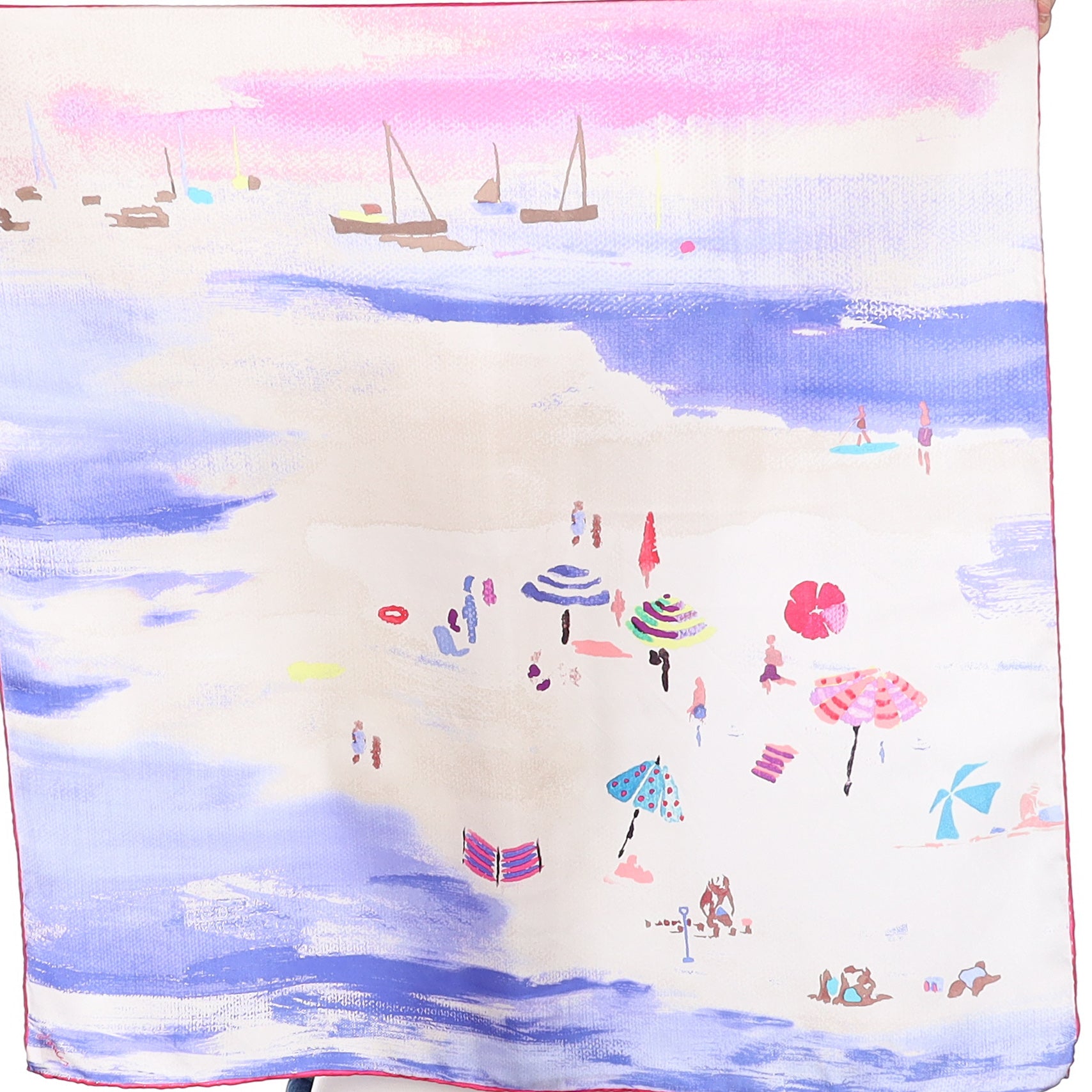 Joules Beach Scene Silk Scarf