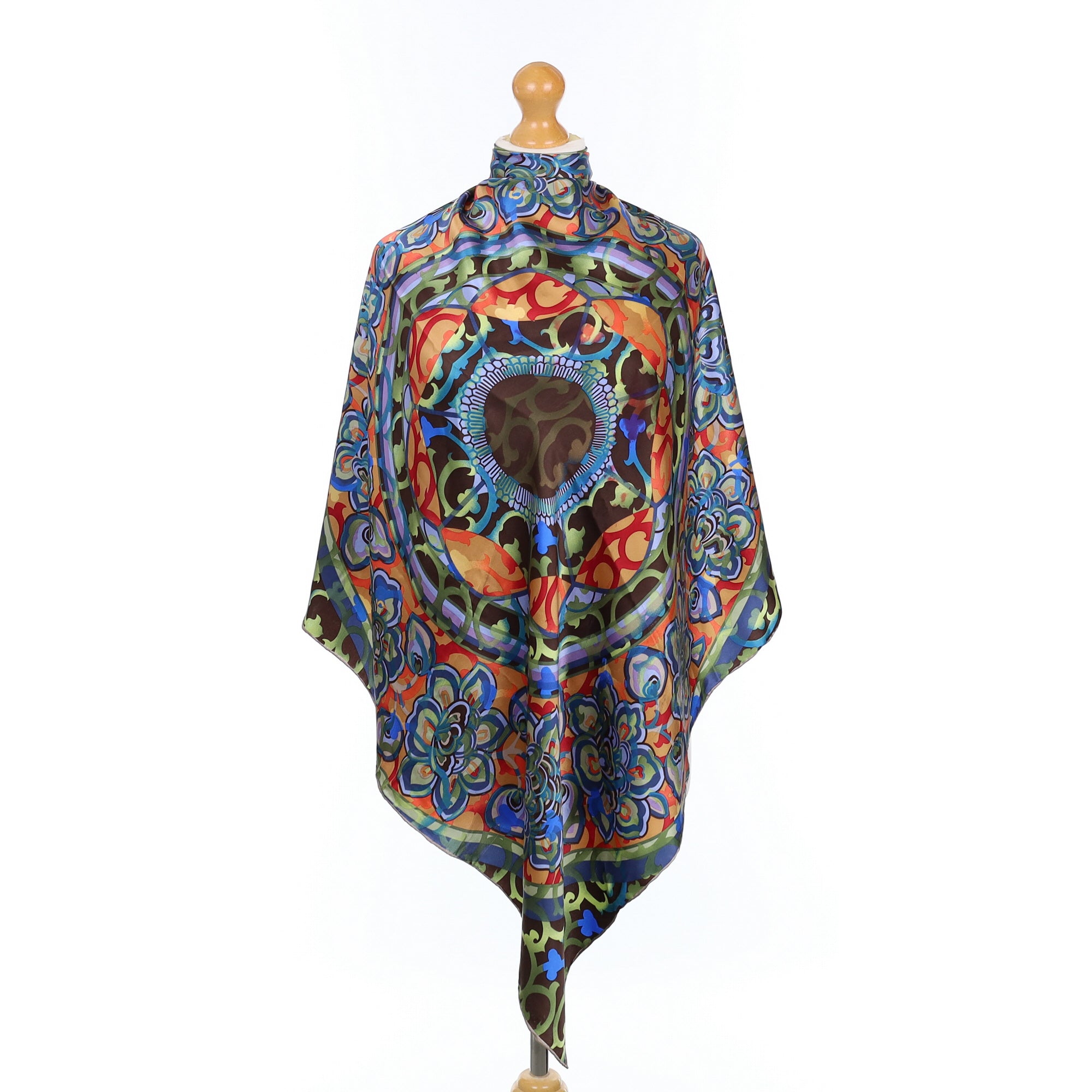 Colourful Abstract Floral Silk Scarf