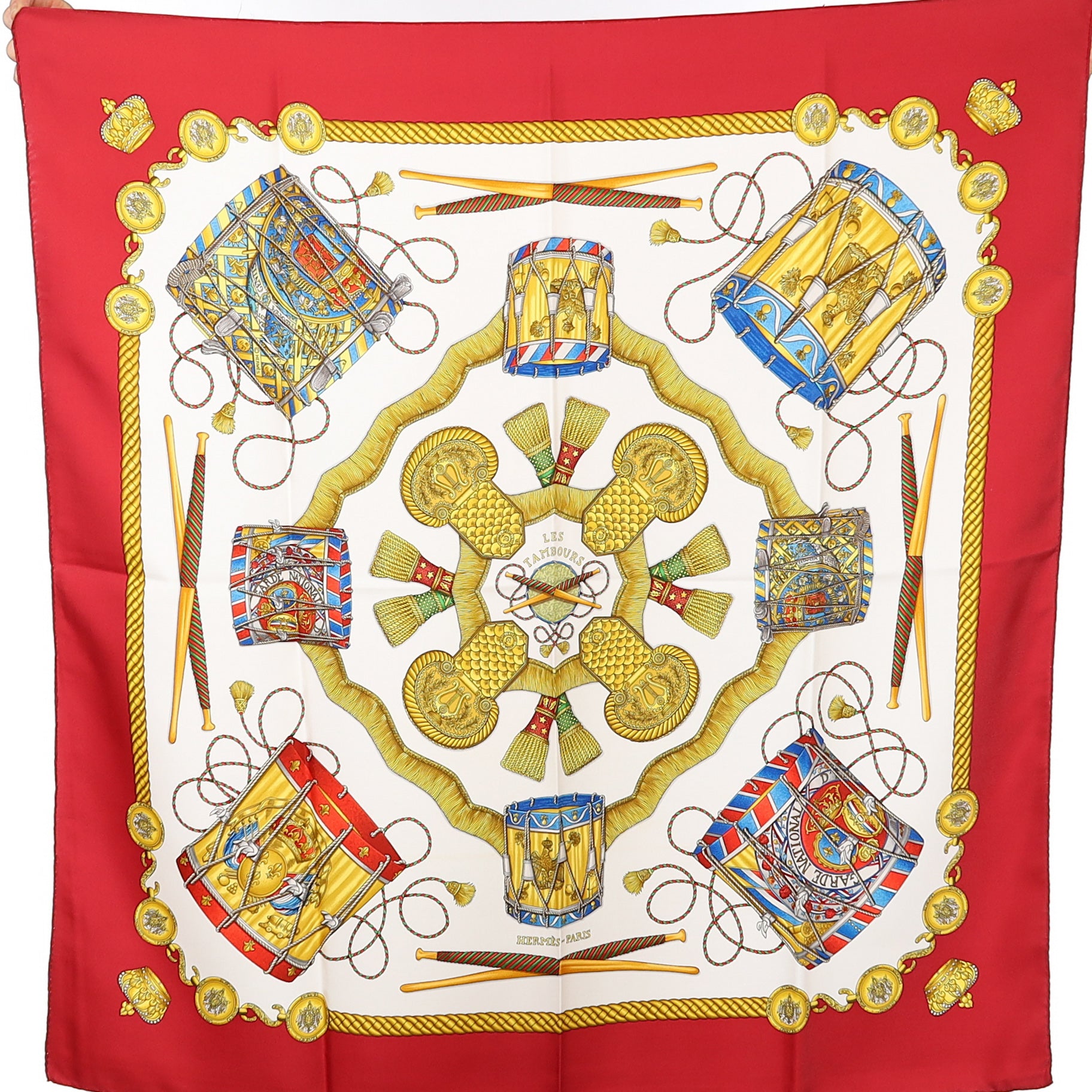 Hermès Les Tambours Silk Scarf