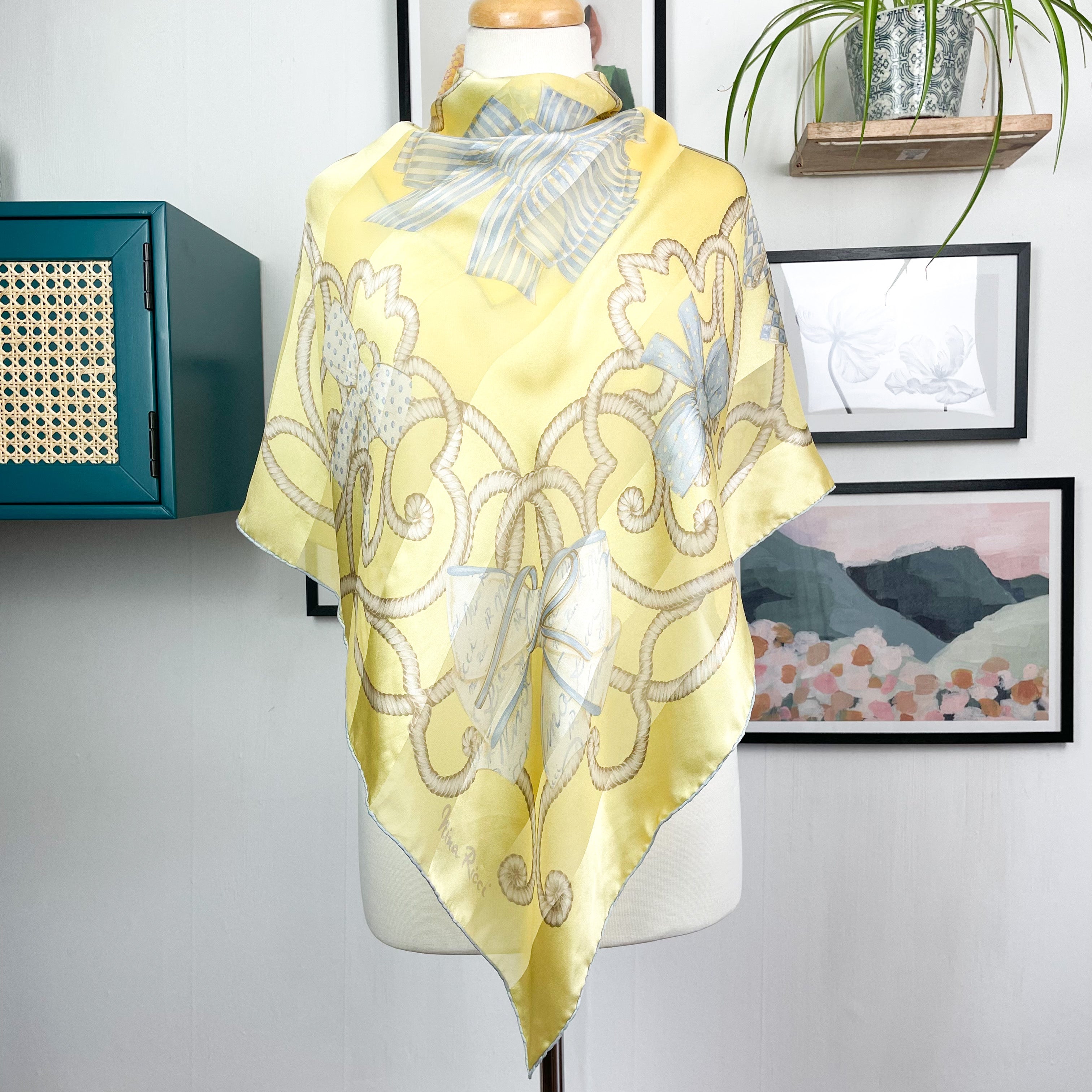 Nina Ricci Satin Designer Silk Scarf