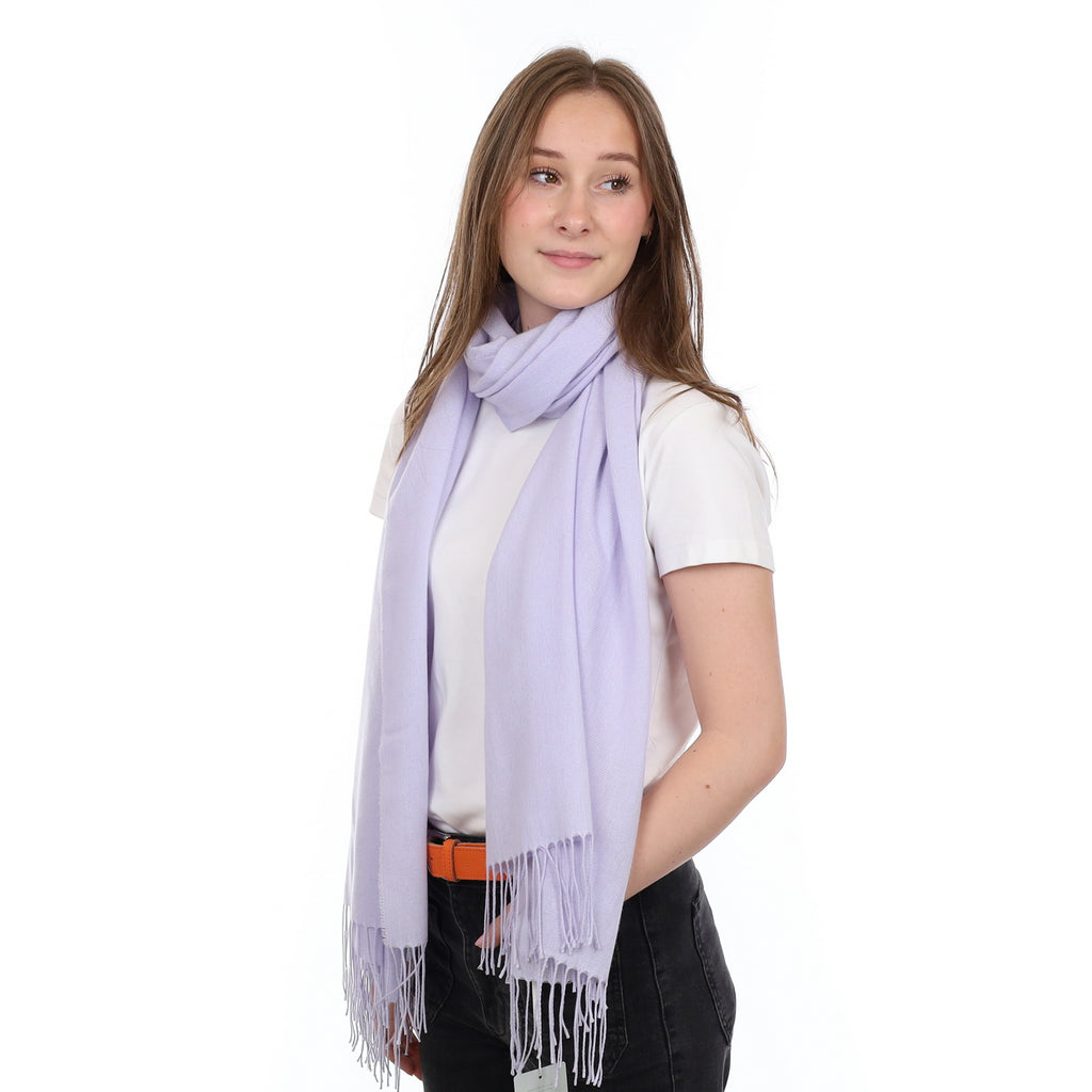 Brand New British Dove Purple Luxury Woven Cashmere Pashmina