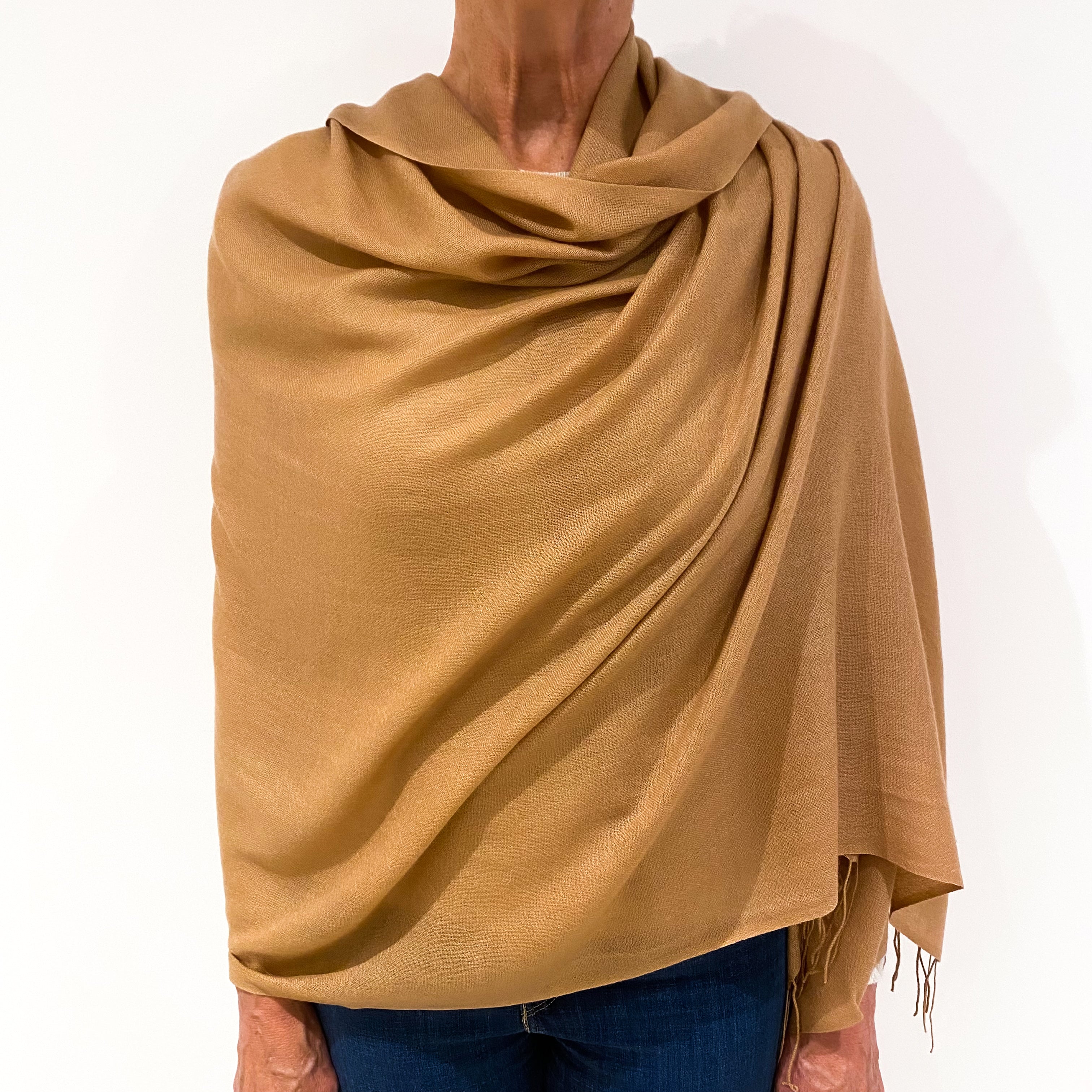 Toffee Brown Brand New Cashmere Pashmina Scarf