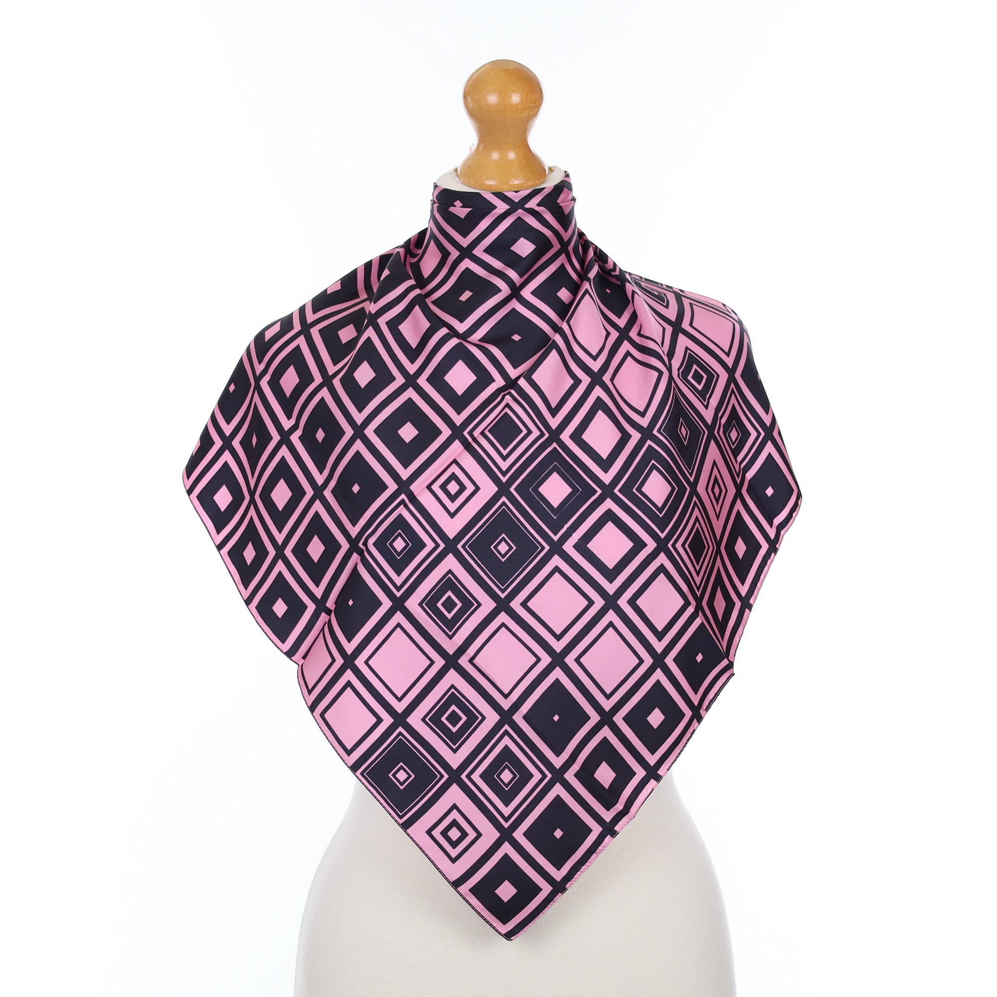 Brand New Mauve and Black Silk Scarf