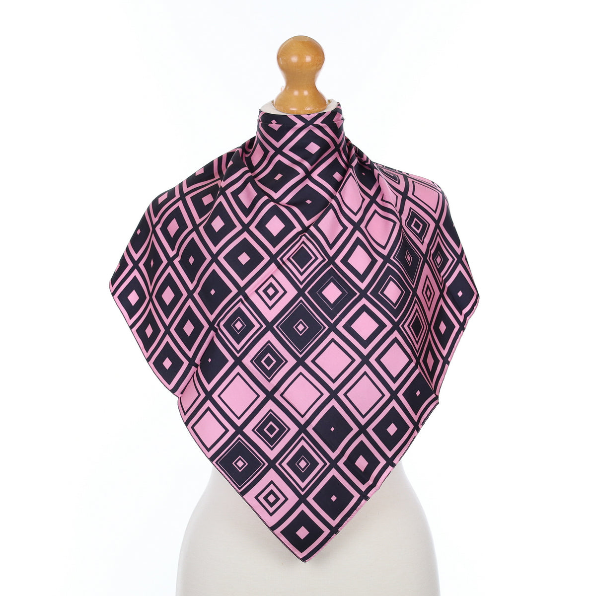 Brand New Mauve and Black Silk Scarf