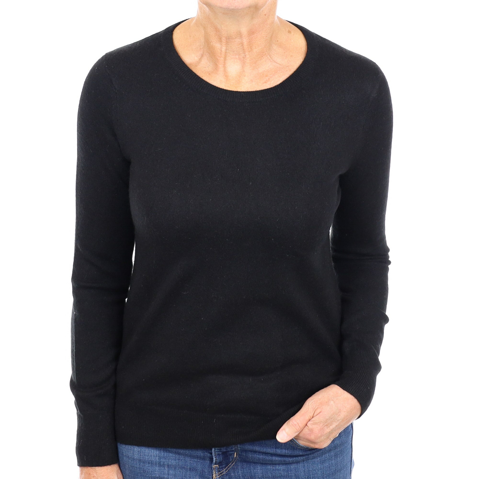 Black Cashmere Crew Neck Jumper Medium