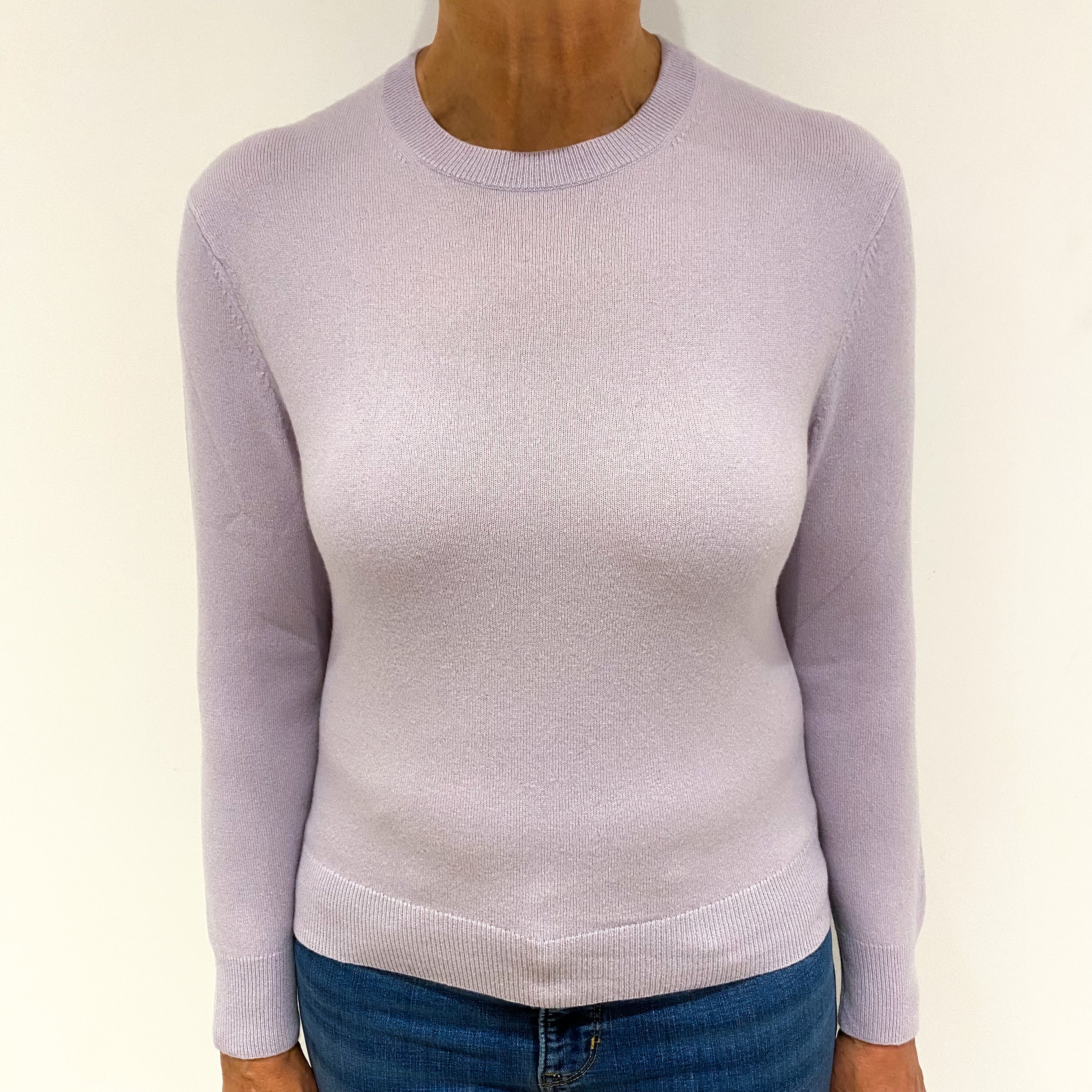 Pale Purple Cashmere Crew Neck Jumper Medium