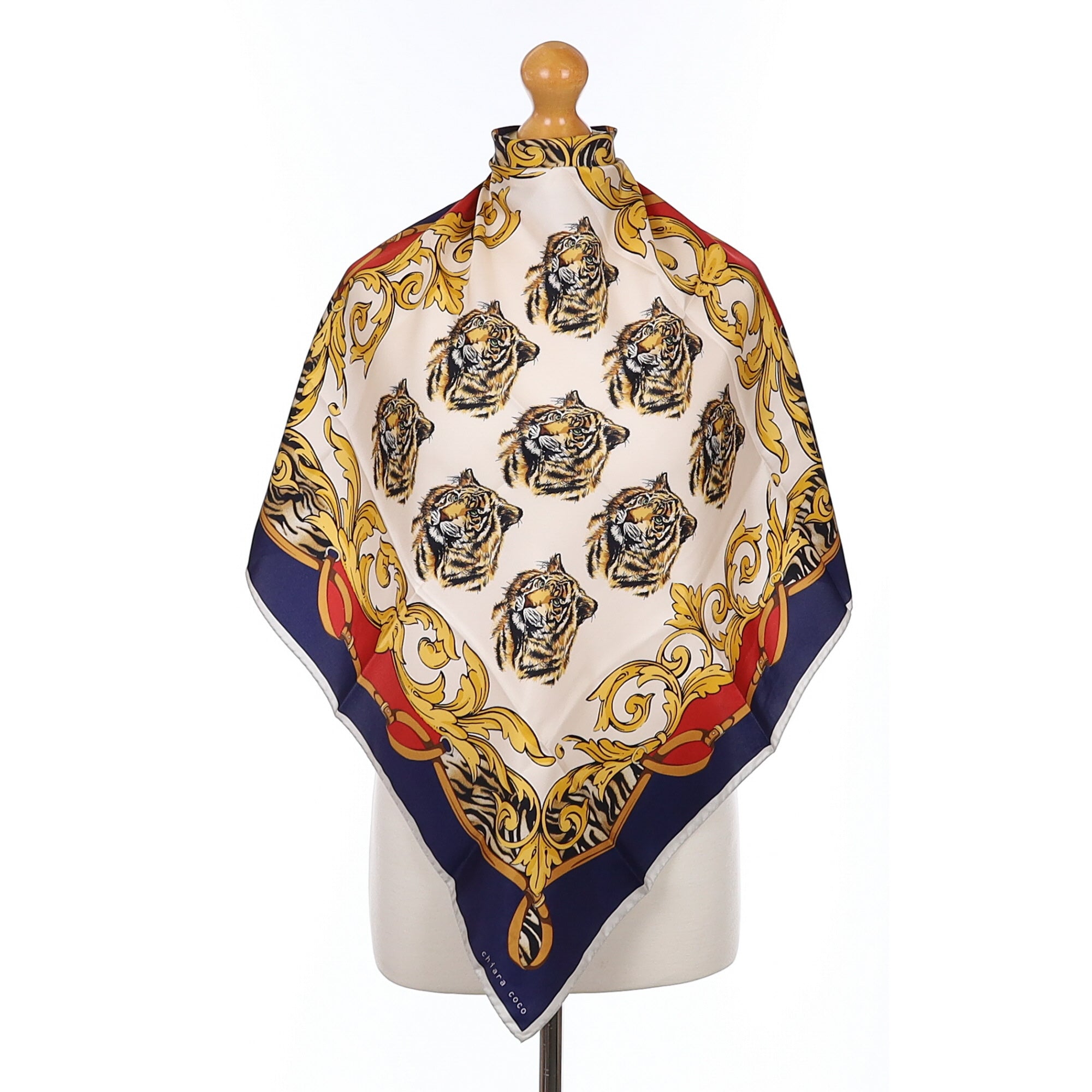 Tiger Design Silk Scarf