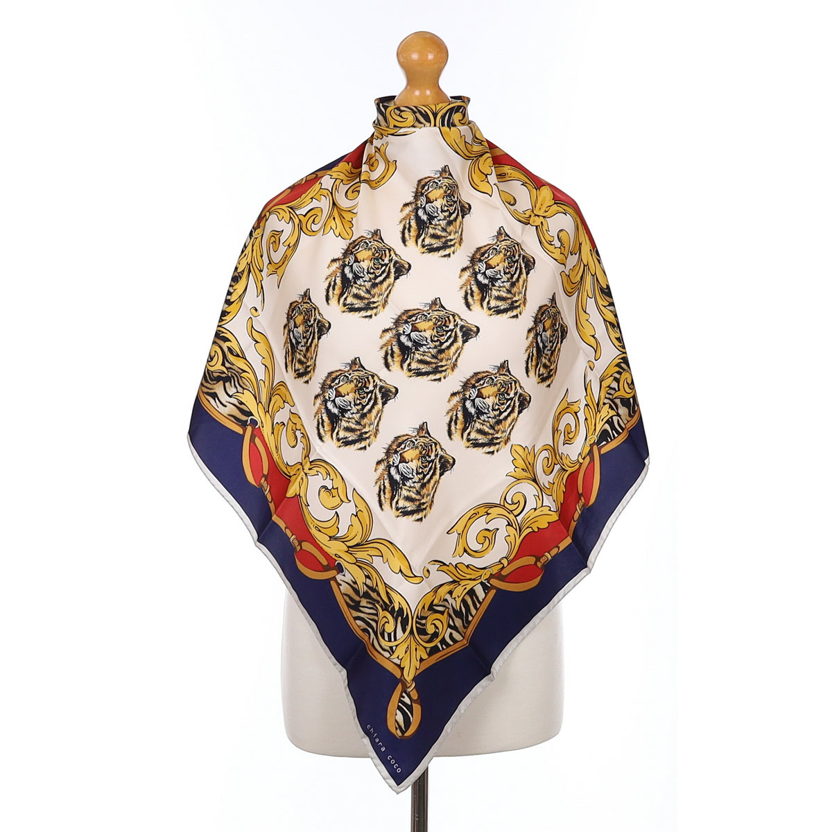 Tiger Design Silk Scarf
