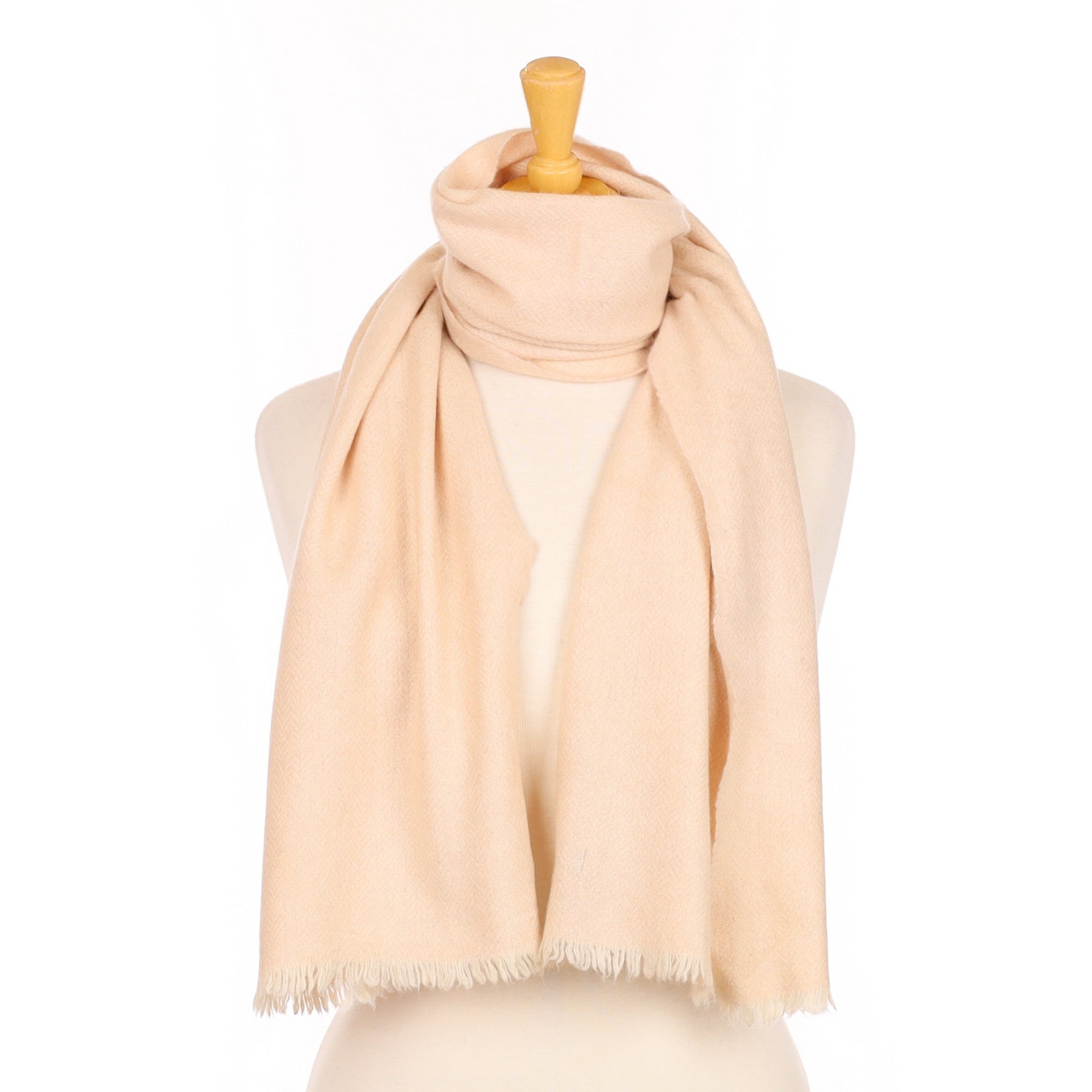 Ice Pink Herringbone Cashmere Woven Scarf
