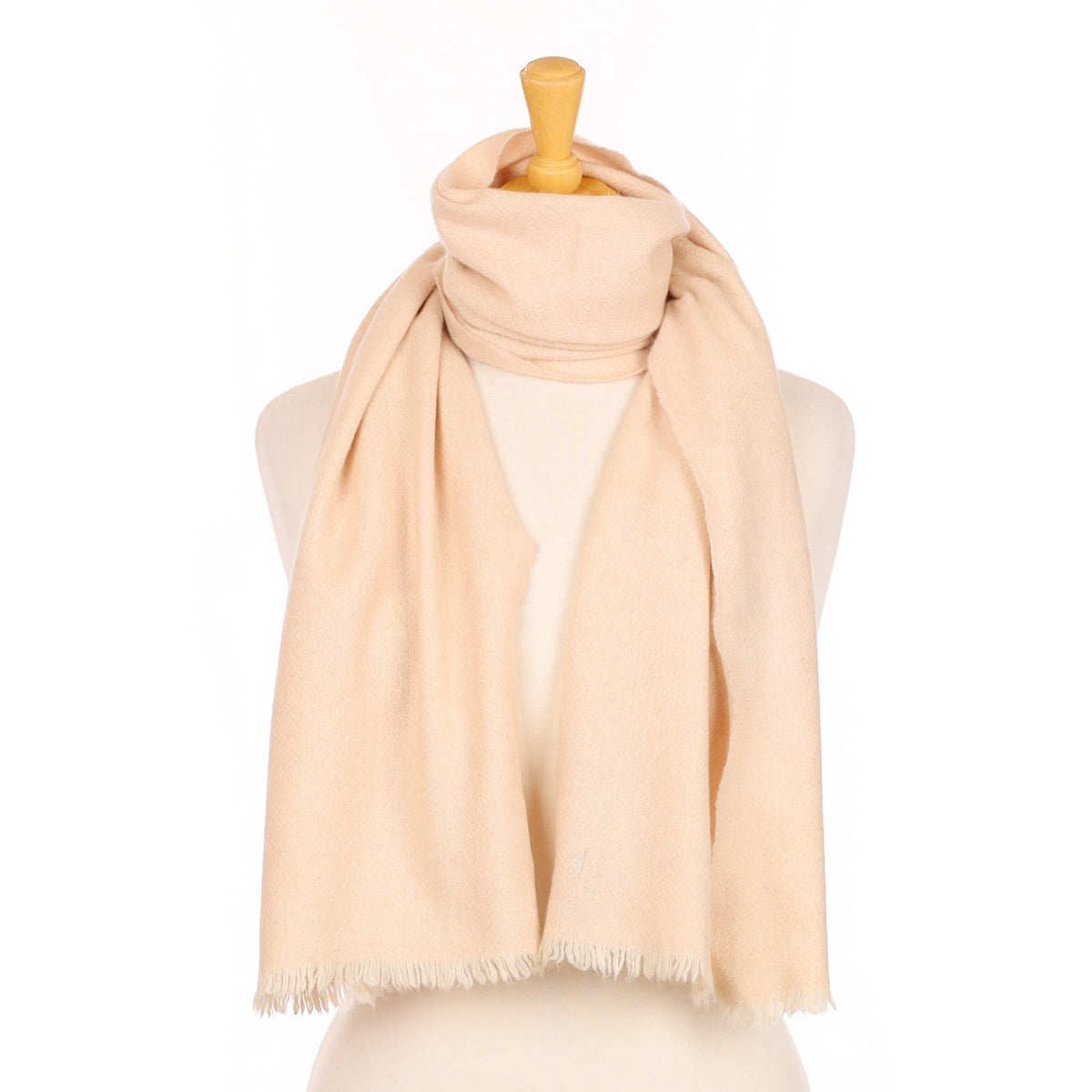 Ice Pink Herringbone Cashmere Woven Scarf