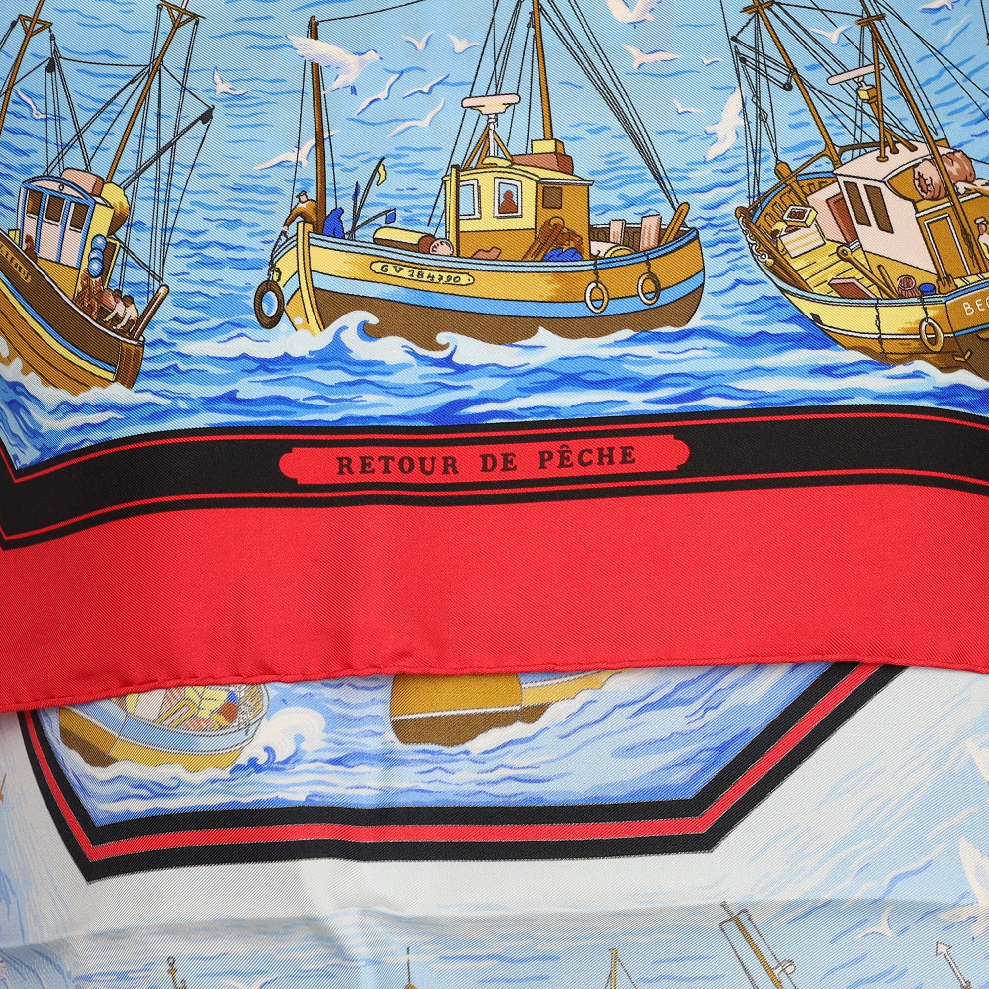 Brand New Boxed Hermès Retour de Pêche Silk Scarf Quite Rare