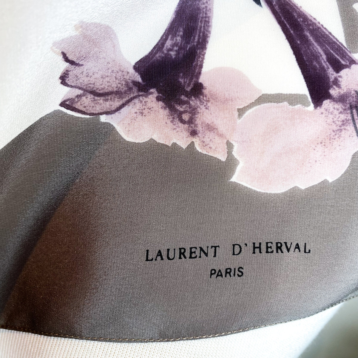 Muted Floral French Vintage Silk Scarf