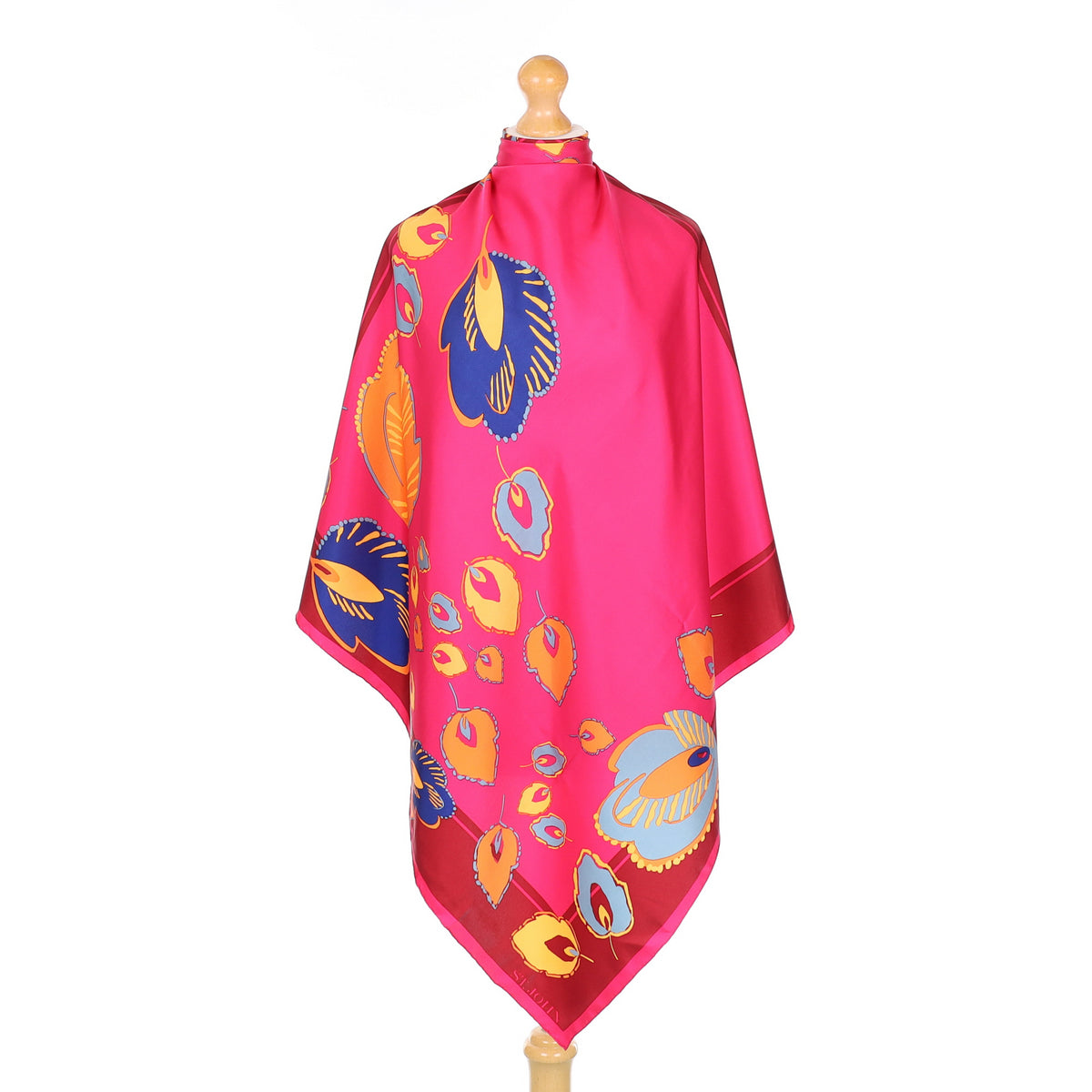 Pristine St John Feather Print Silk Scarf