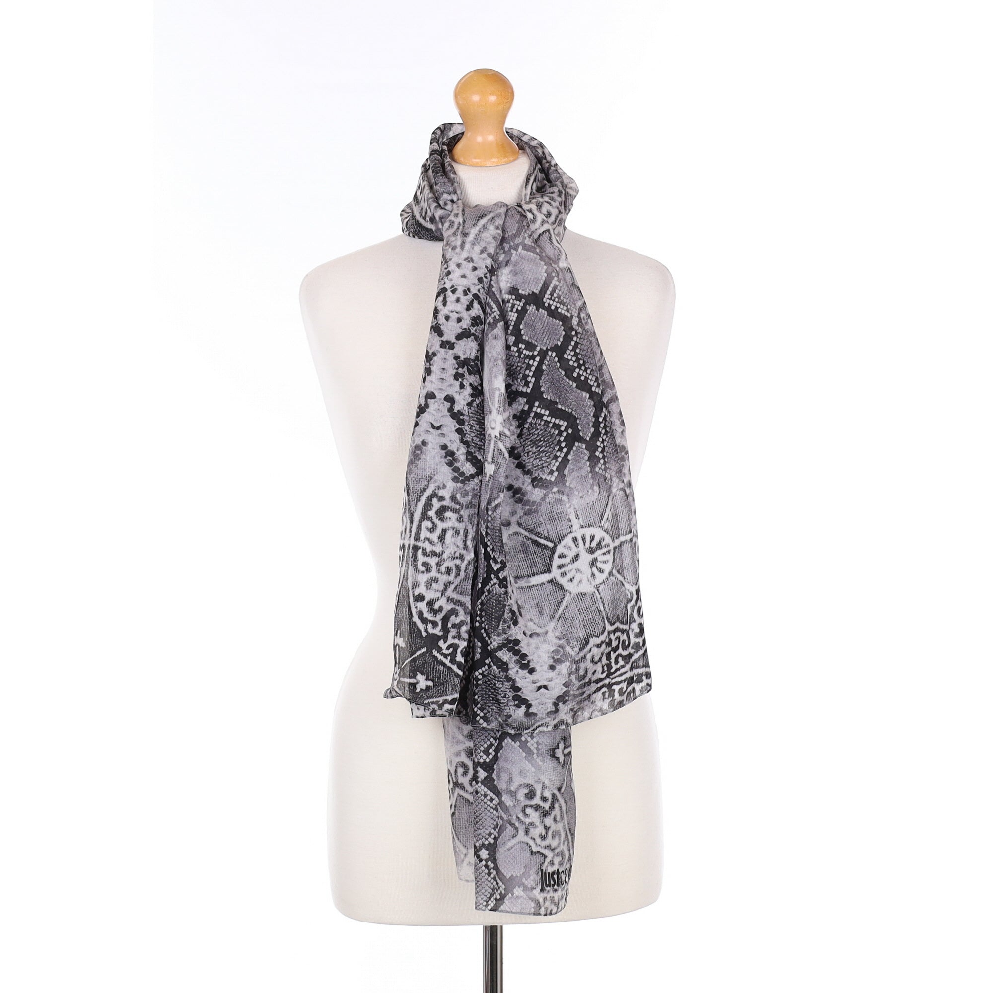 Brand New Cavalli Snake Skin Print Silk Scarf