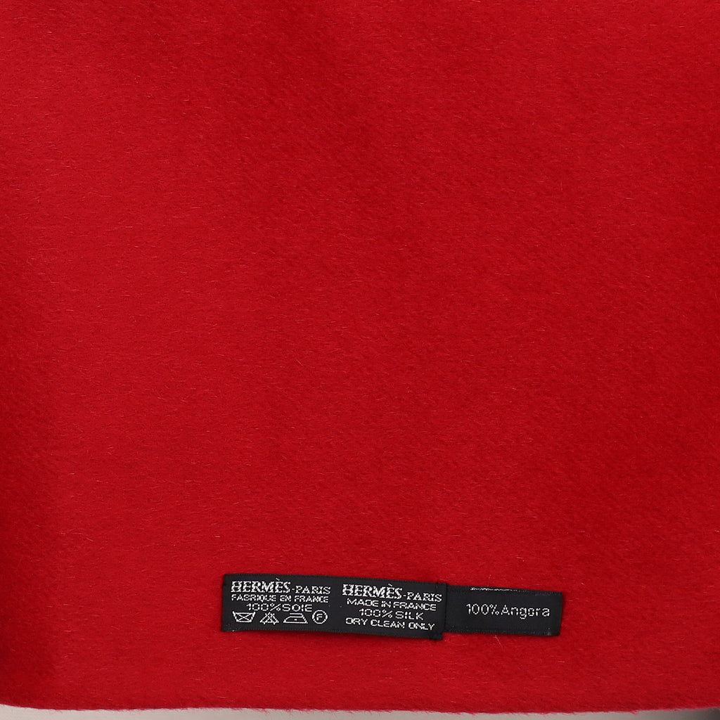 Brand New Boxed Hermès Red Snowflake Silk Blend Scarf
