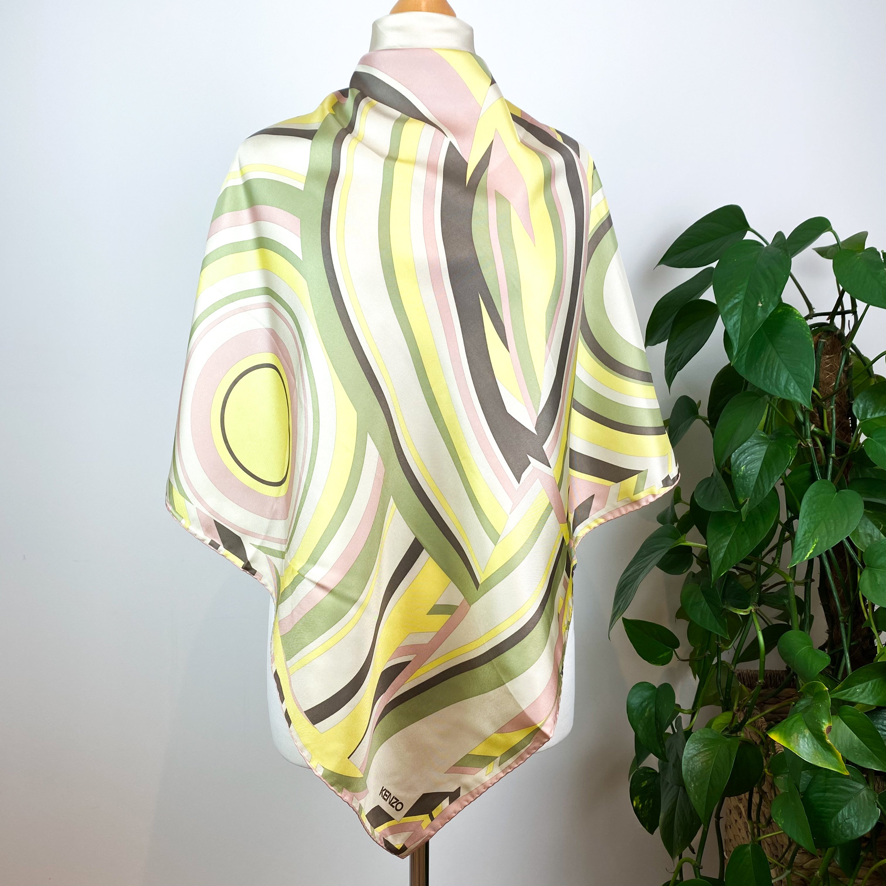 Striking Muted Colours Kenzo Designer Silk Scarf