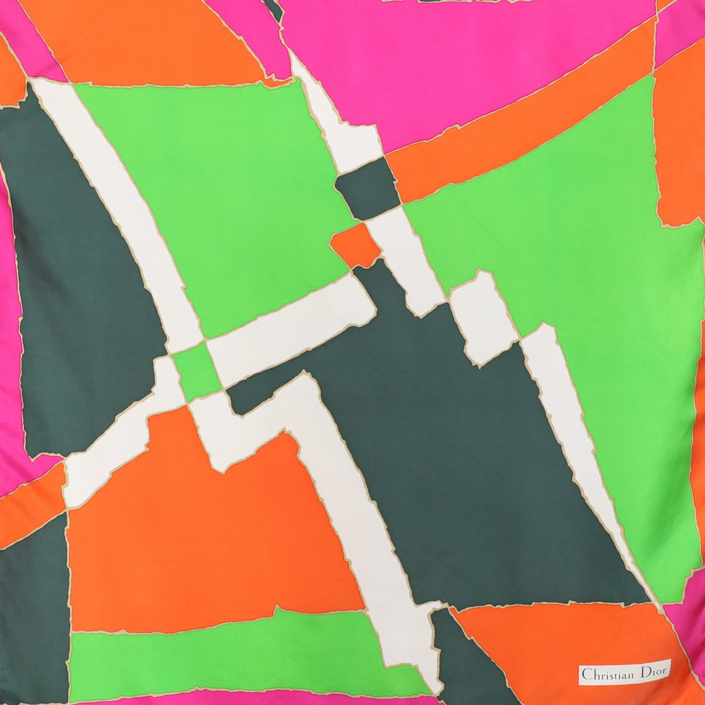 Christian Dior Bright Abstract Boxed Silk Scarf
