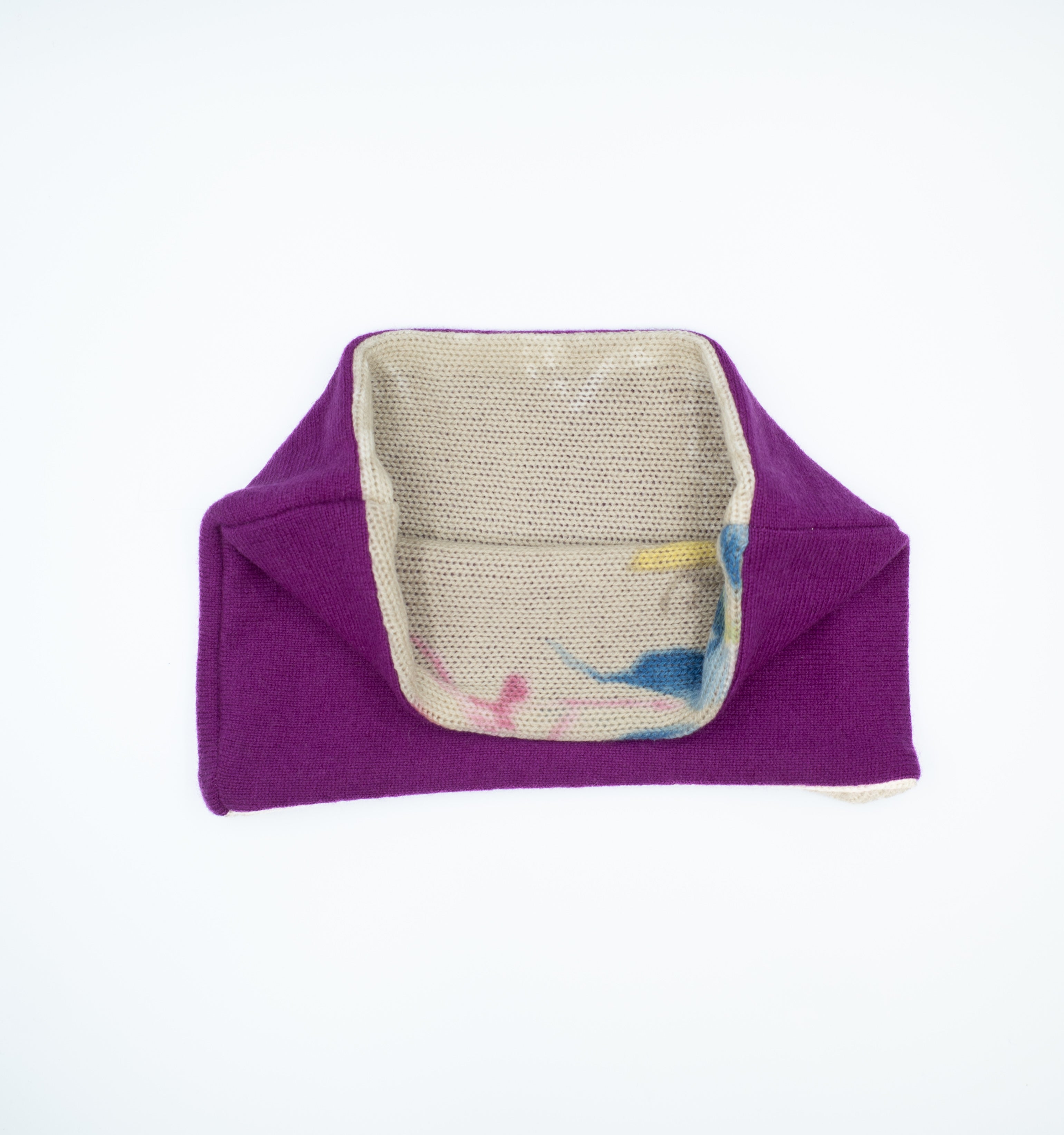 Magenta and Oatmeal Floral Neck Warmer