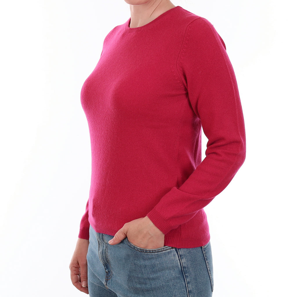 Cherry Pink Cashmere Crew Neck Jumper Small