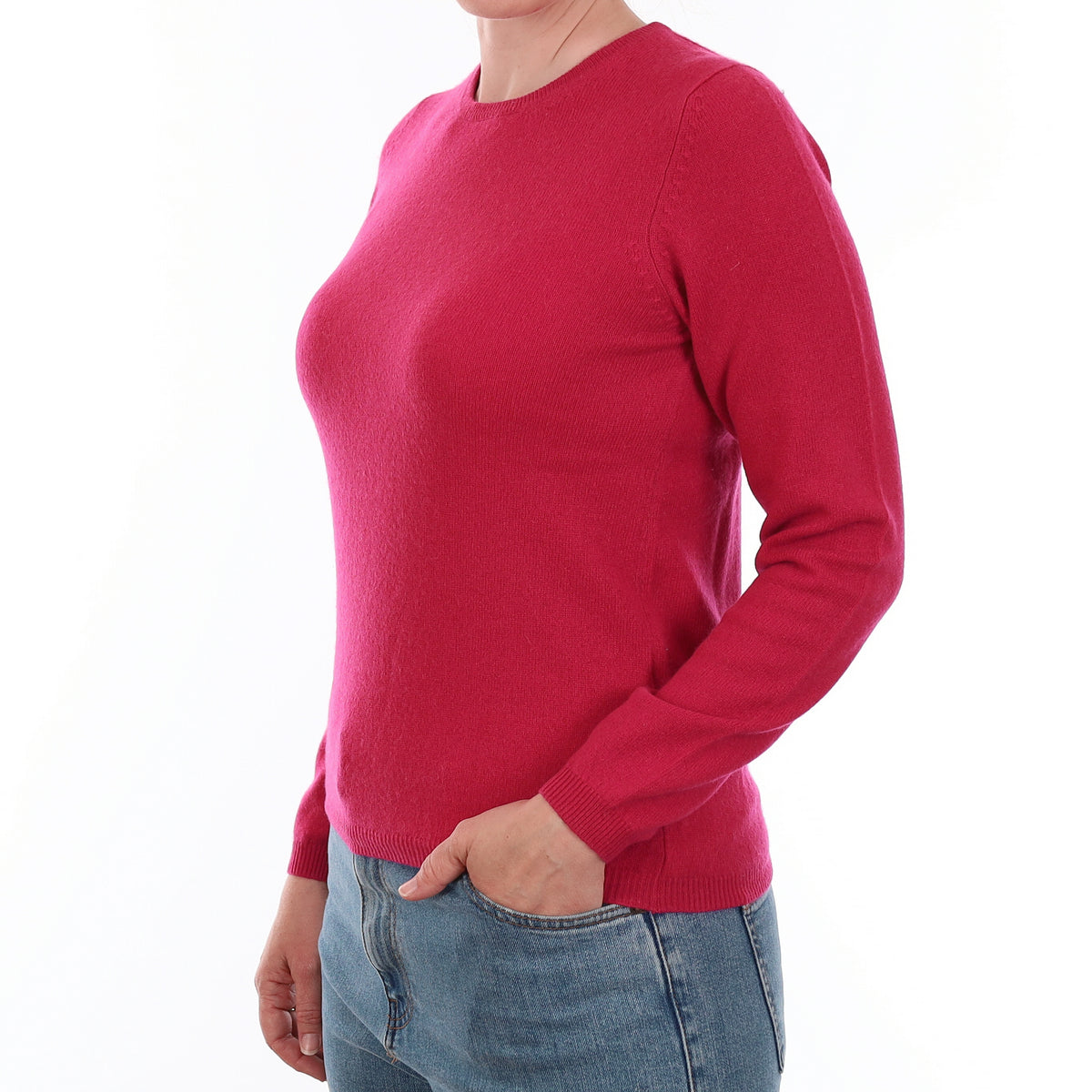 Cherry Pink Cashmere Crew Neck Jumper Small