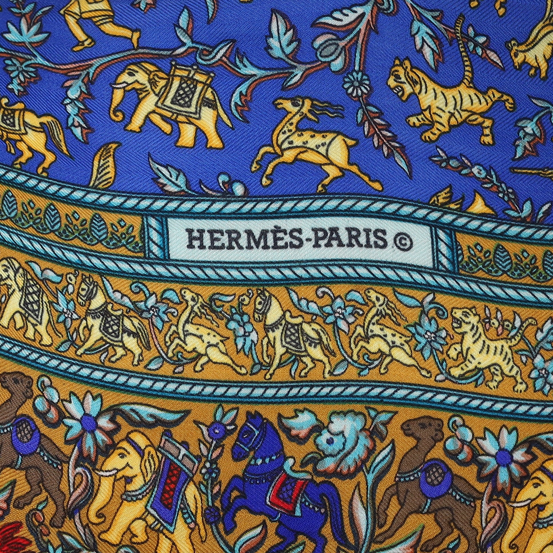 Hermès Chasse en Inde Cashmere and Silk Shawl