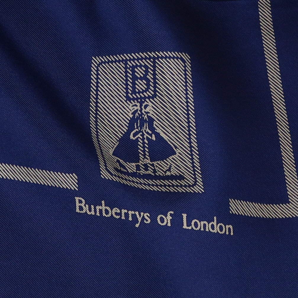 Burberrys Blue Vintage Silk Scarf