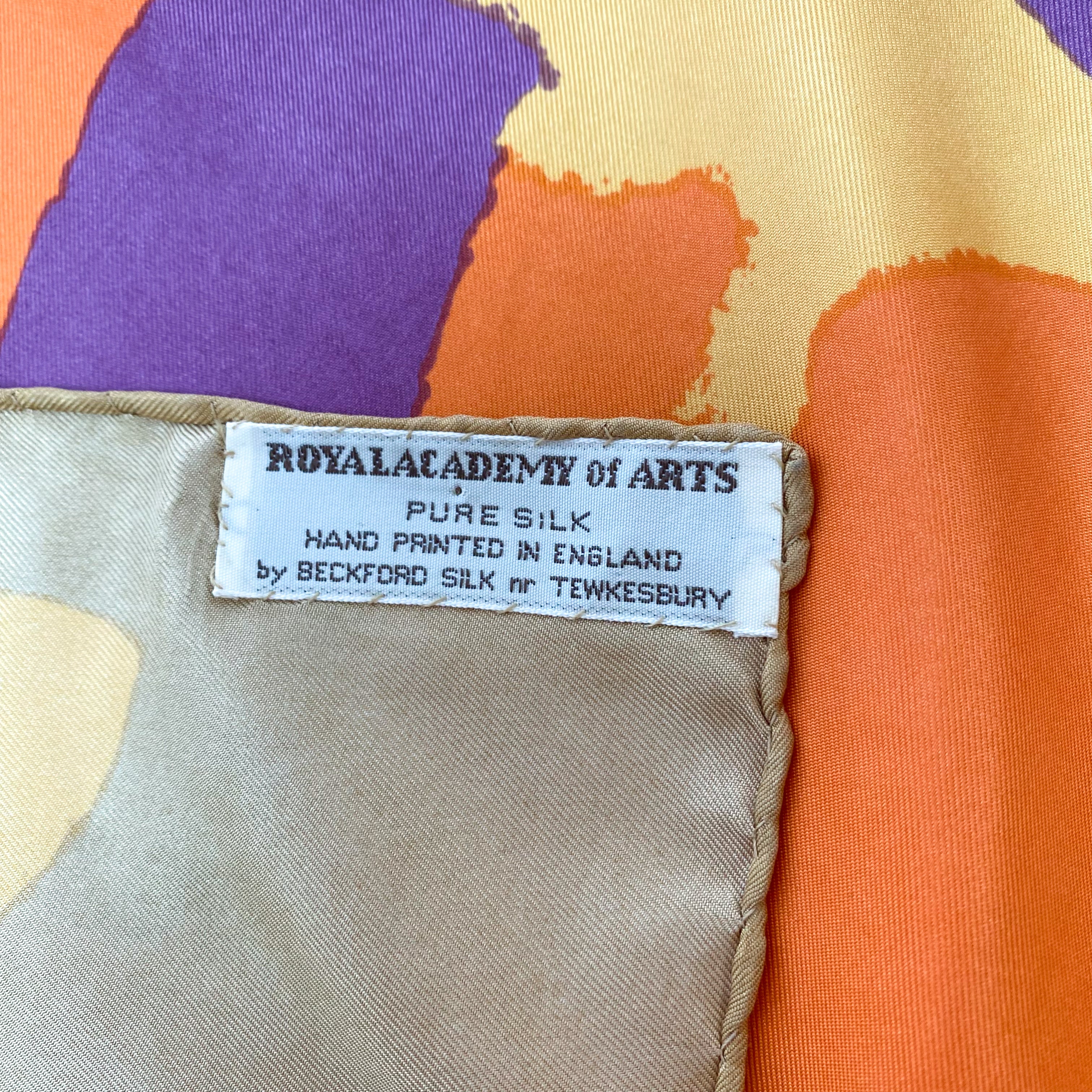 Vintage Orange Abstract Beckford Silk Scarf