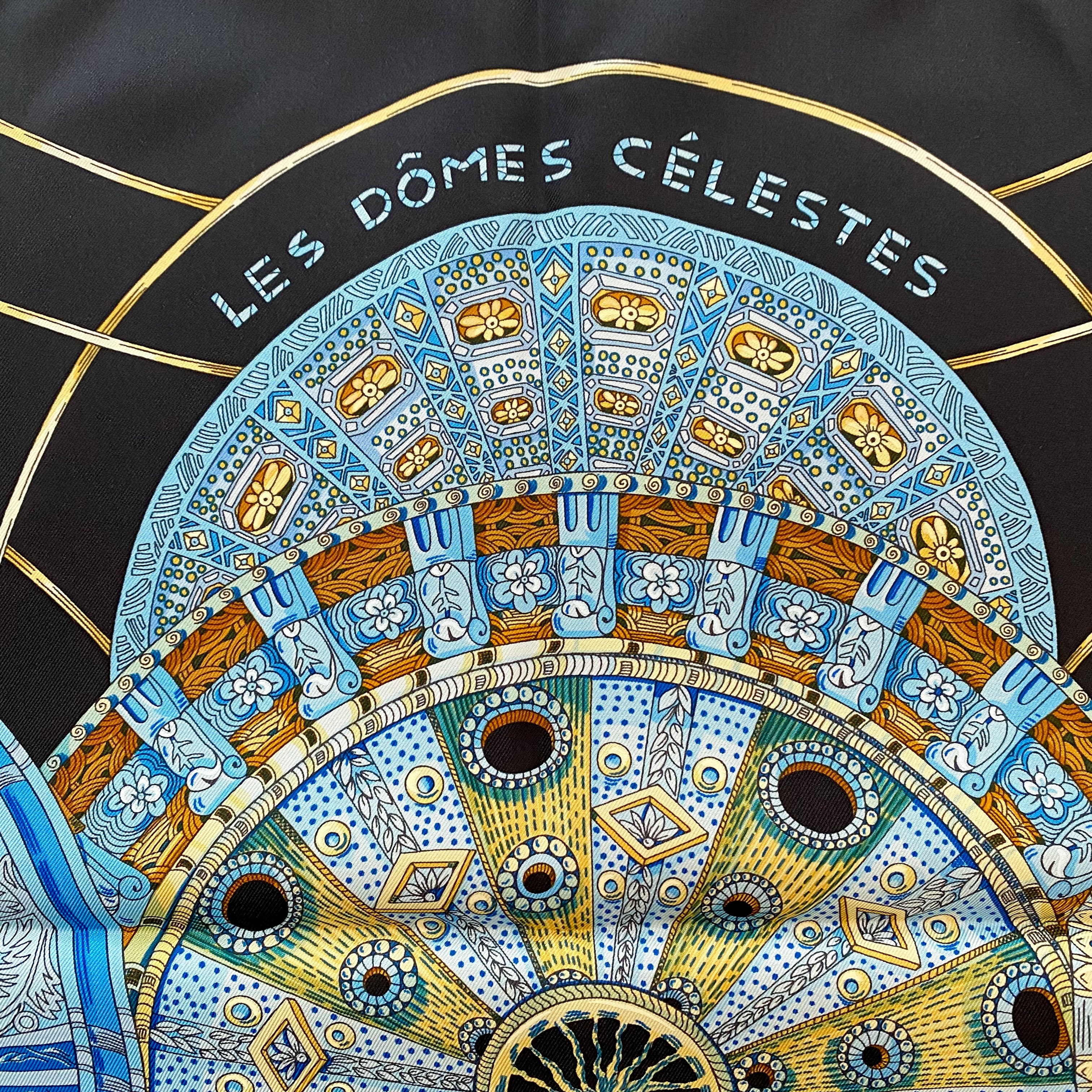 Brand New with Tags Boxed Hermès Les Domes Celestes Silk Scarf