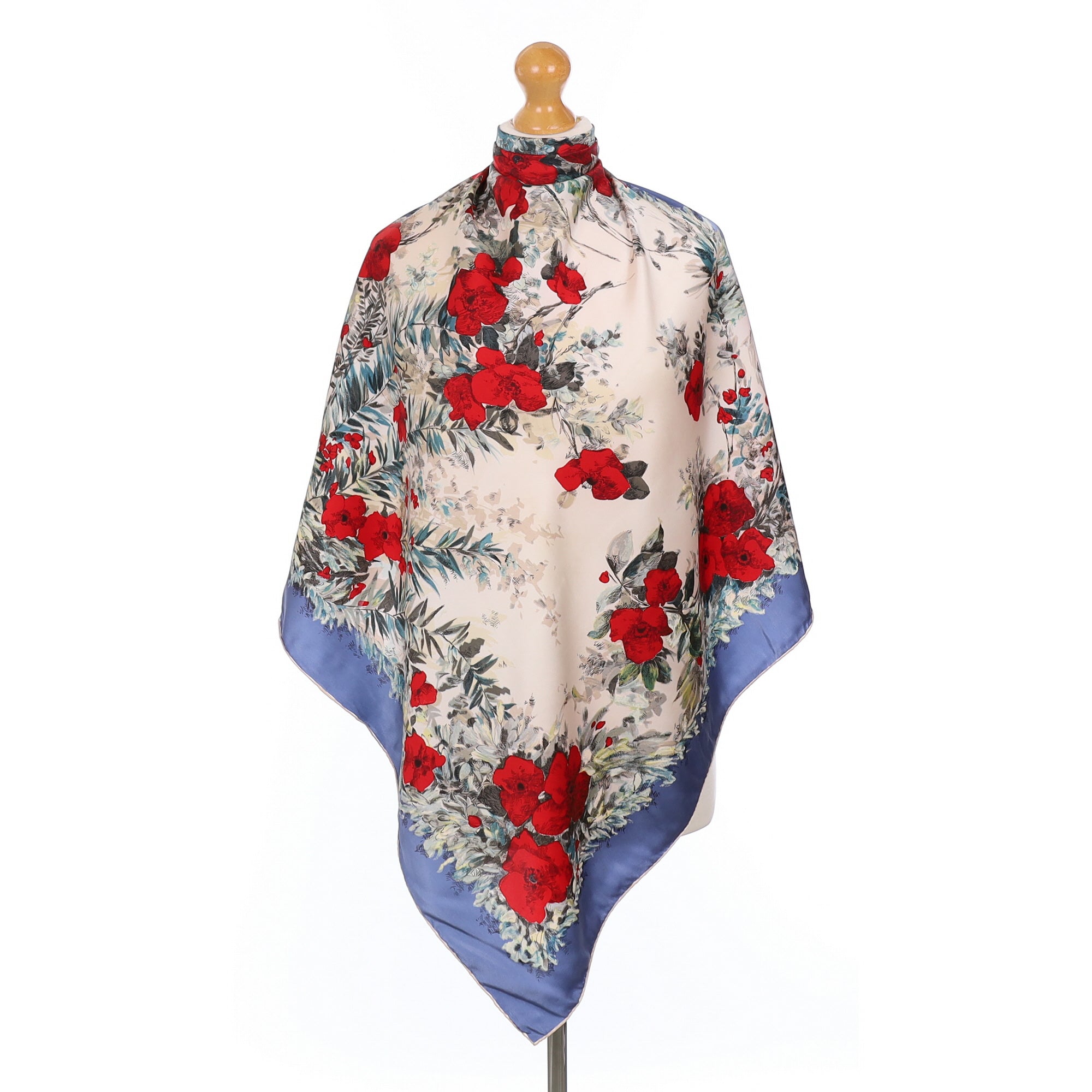 1950’s French Red Poppy Vintage Silk Scarf