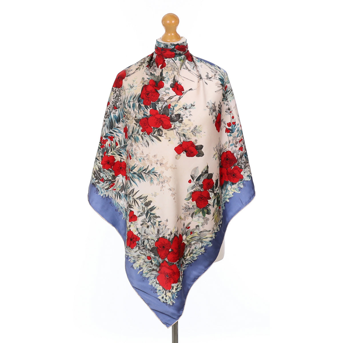 1950’s French Red Poppy Vintage Silk Scarf