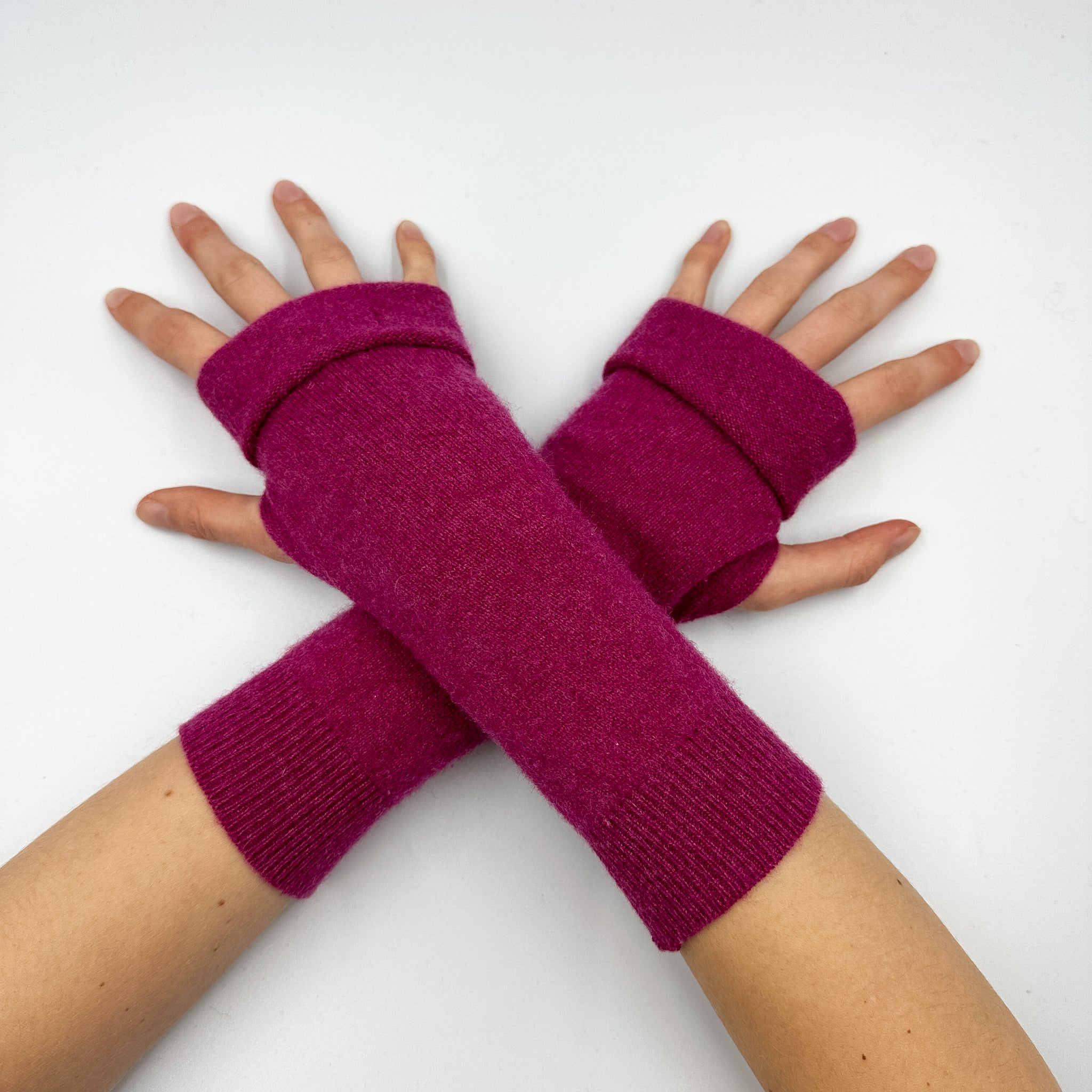 Berry Purple Fingerless Gloves