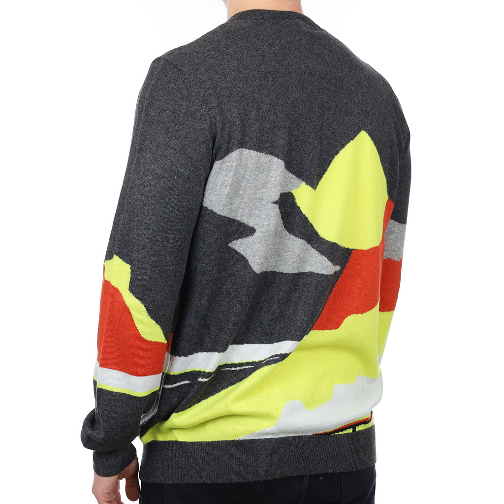 Men’s Mountain Scene Cashmere Crew Neck Jumper XXL
