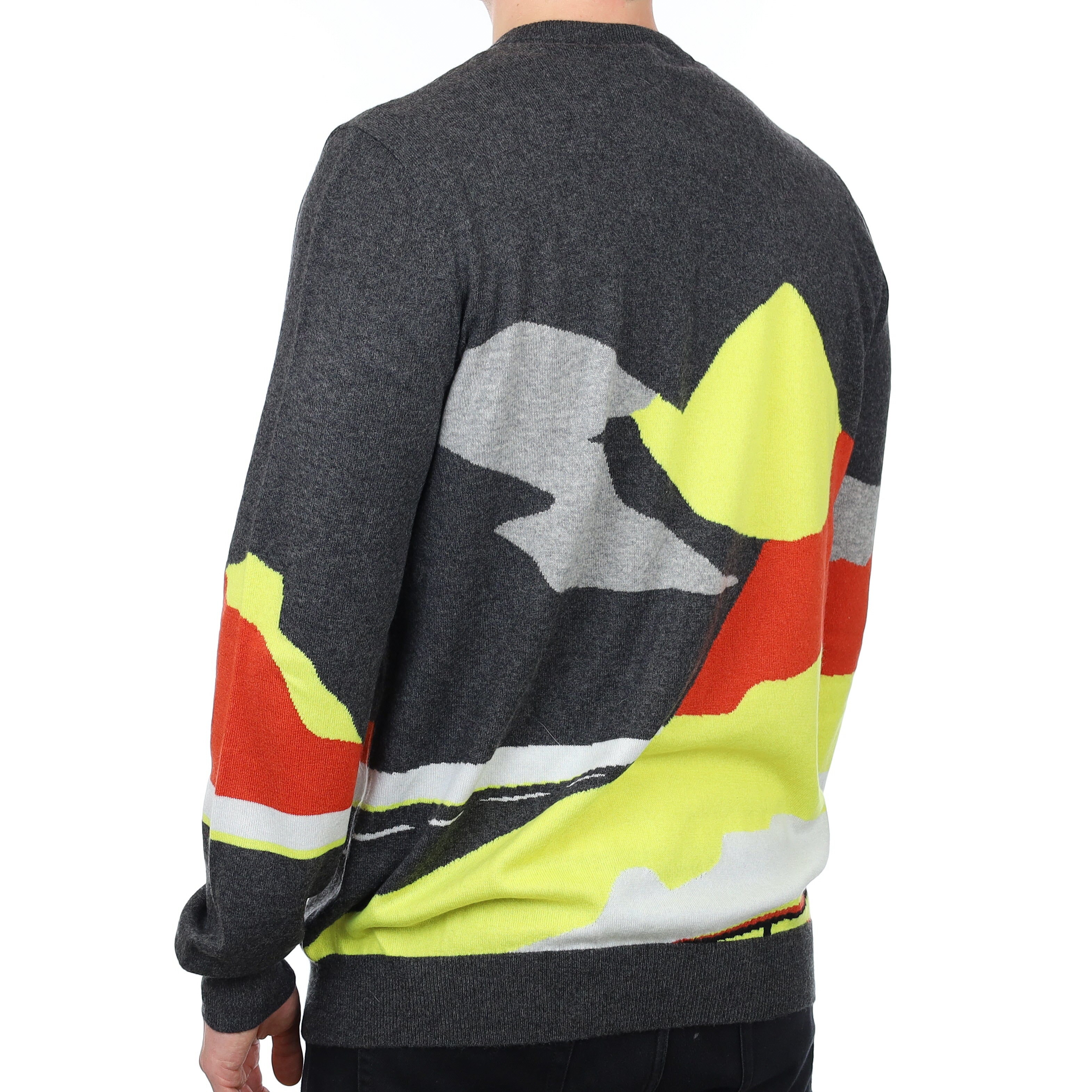 Men’s Mountain Scene Cashmere Crew Neck Jumper XXL