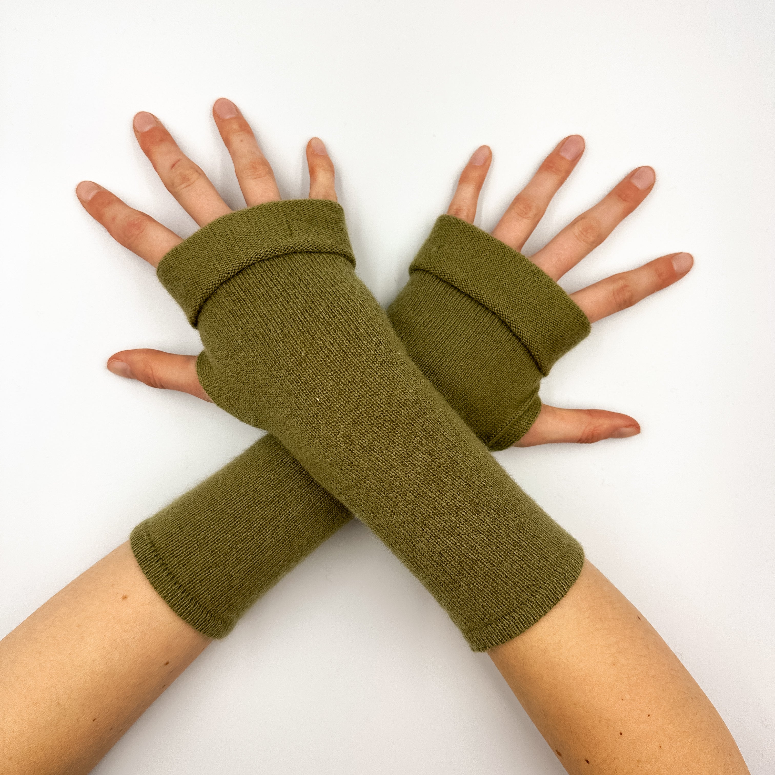 Combat Green Fingerless Gloves