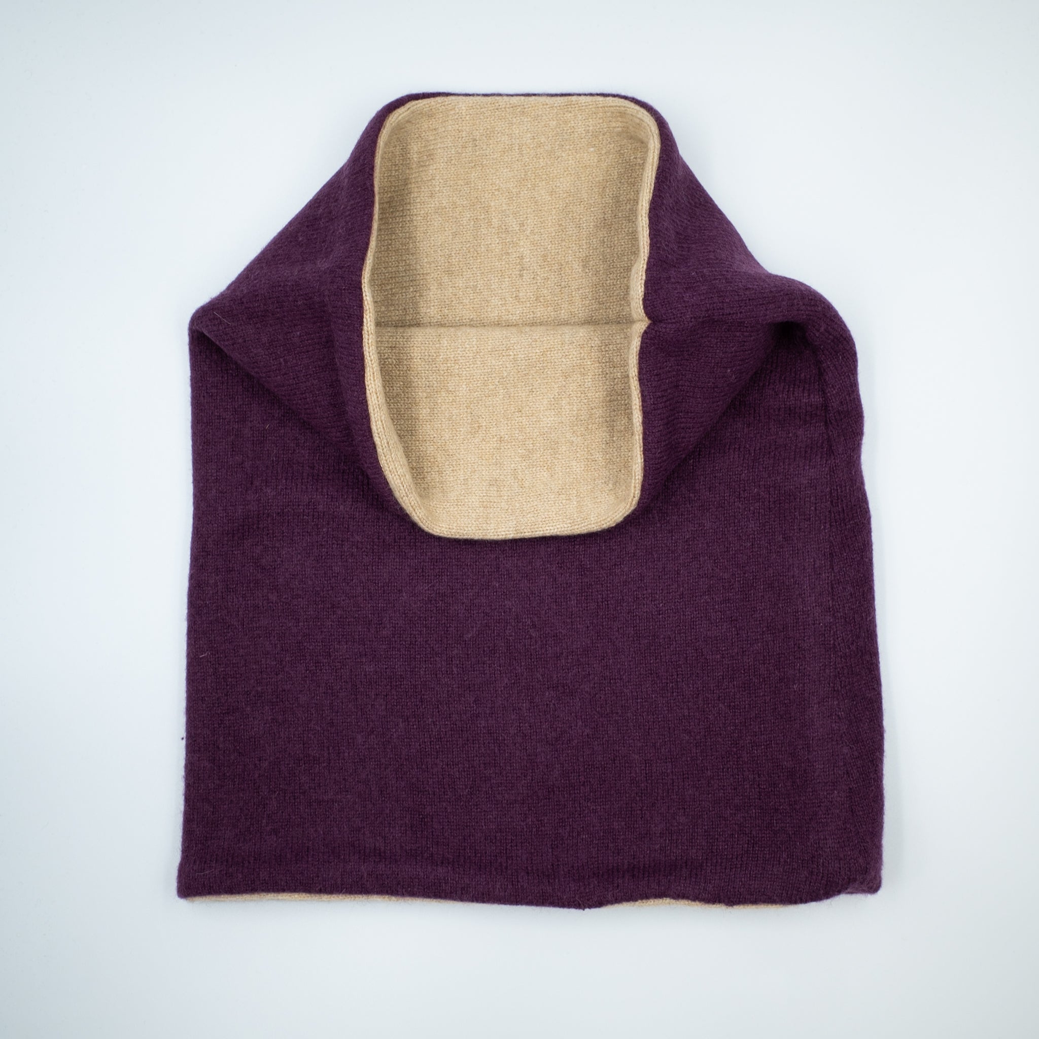 Men’s Claret and Camel Luxury Double Layered Snood