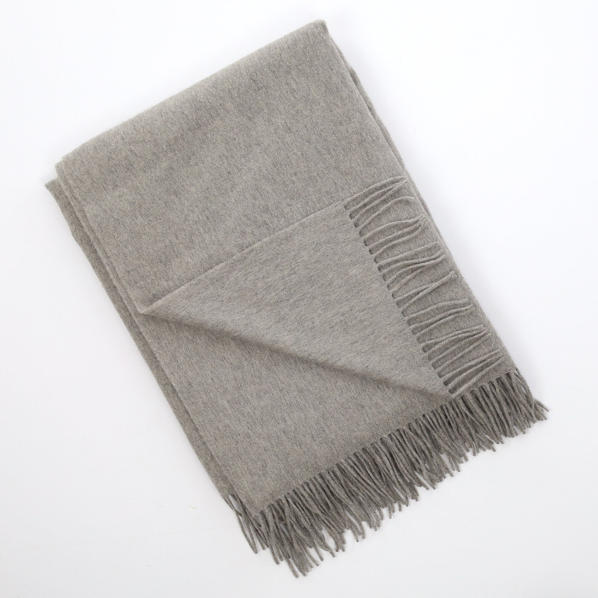 Brand New English Smoke Grey Luxury Woven Cashmere Blanket