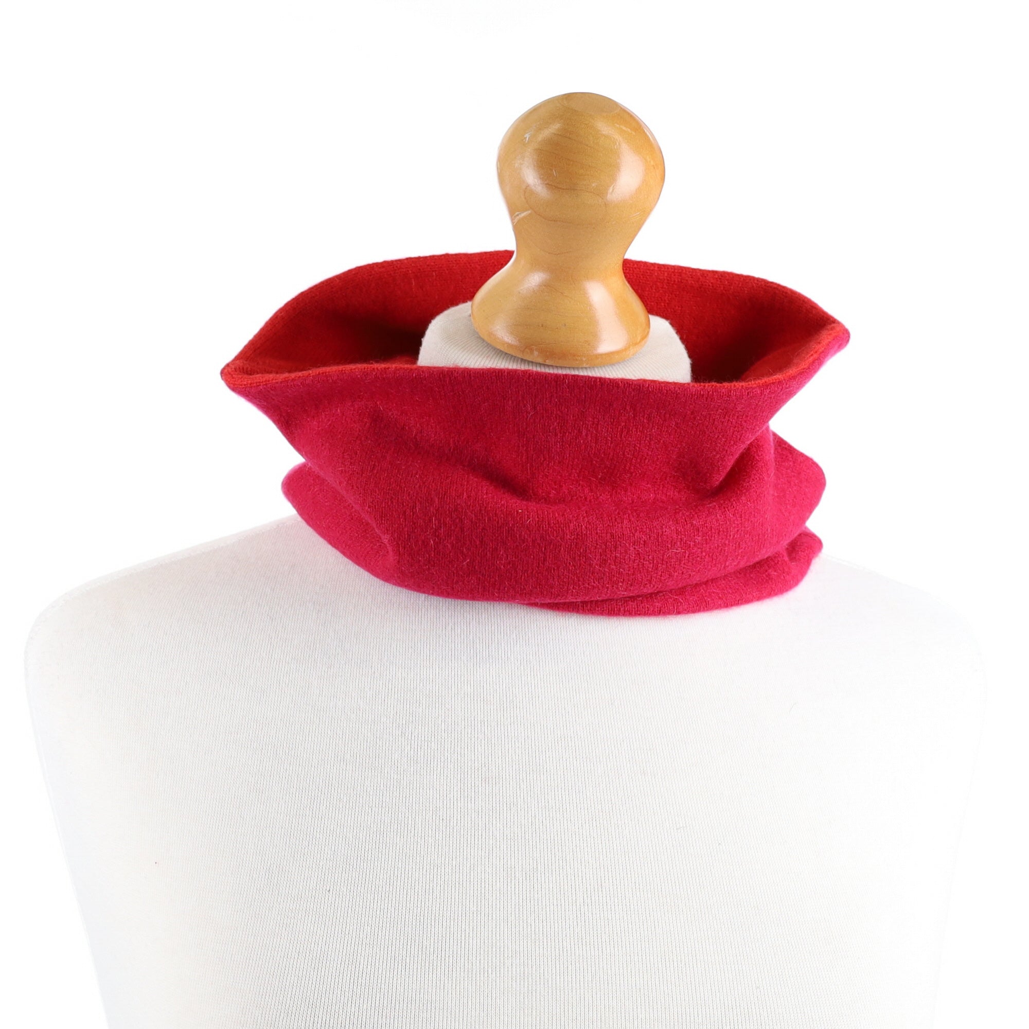 Post Box Red and Deep Cherry Pink Neck Warmer