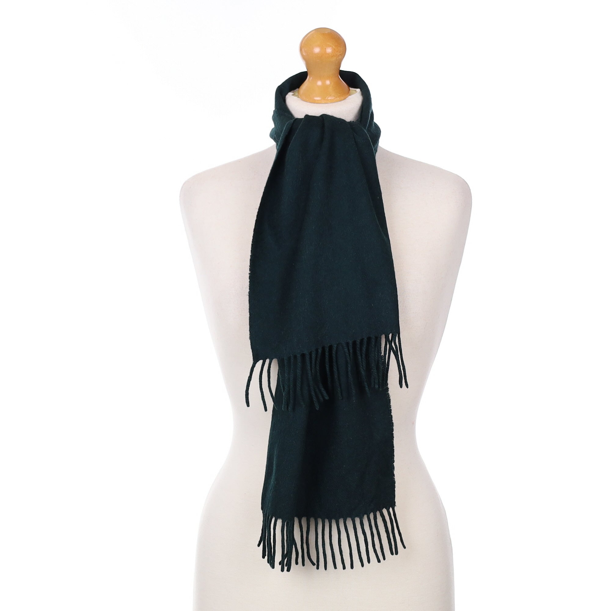 Darkest Green Cashmere Woven Scarf