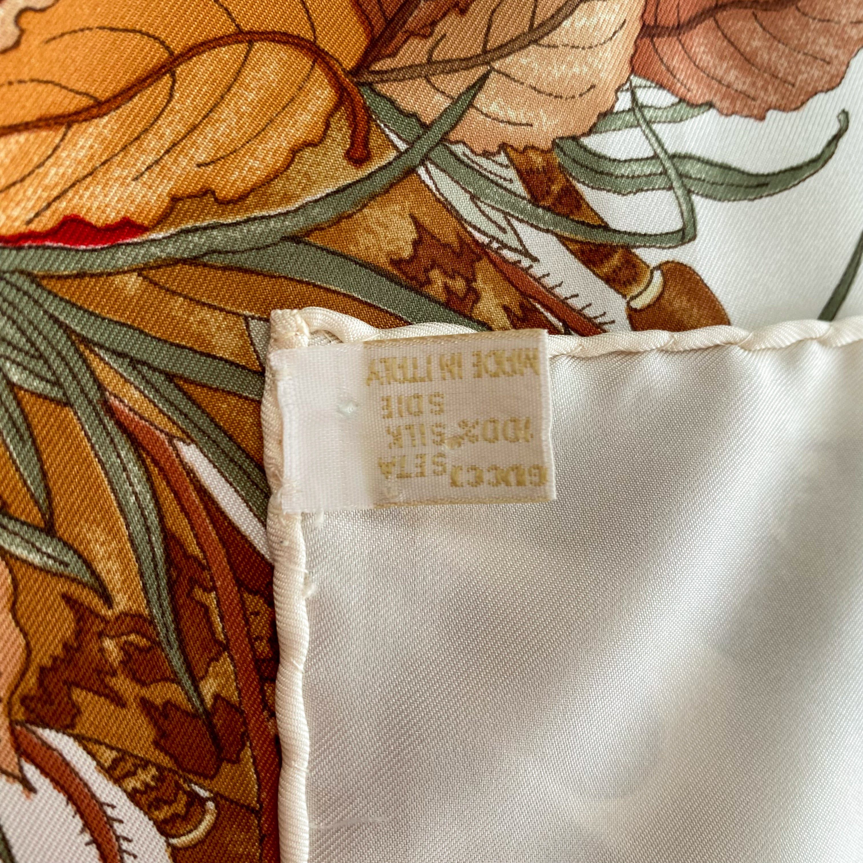 Gucci Floral Vintage Silk Scarf